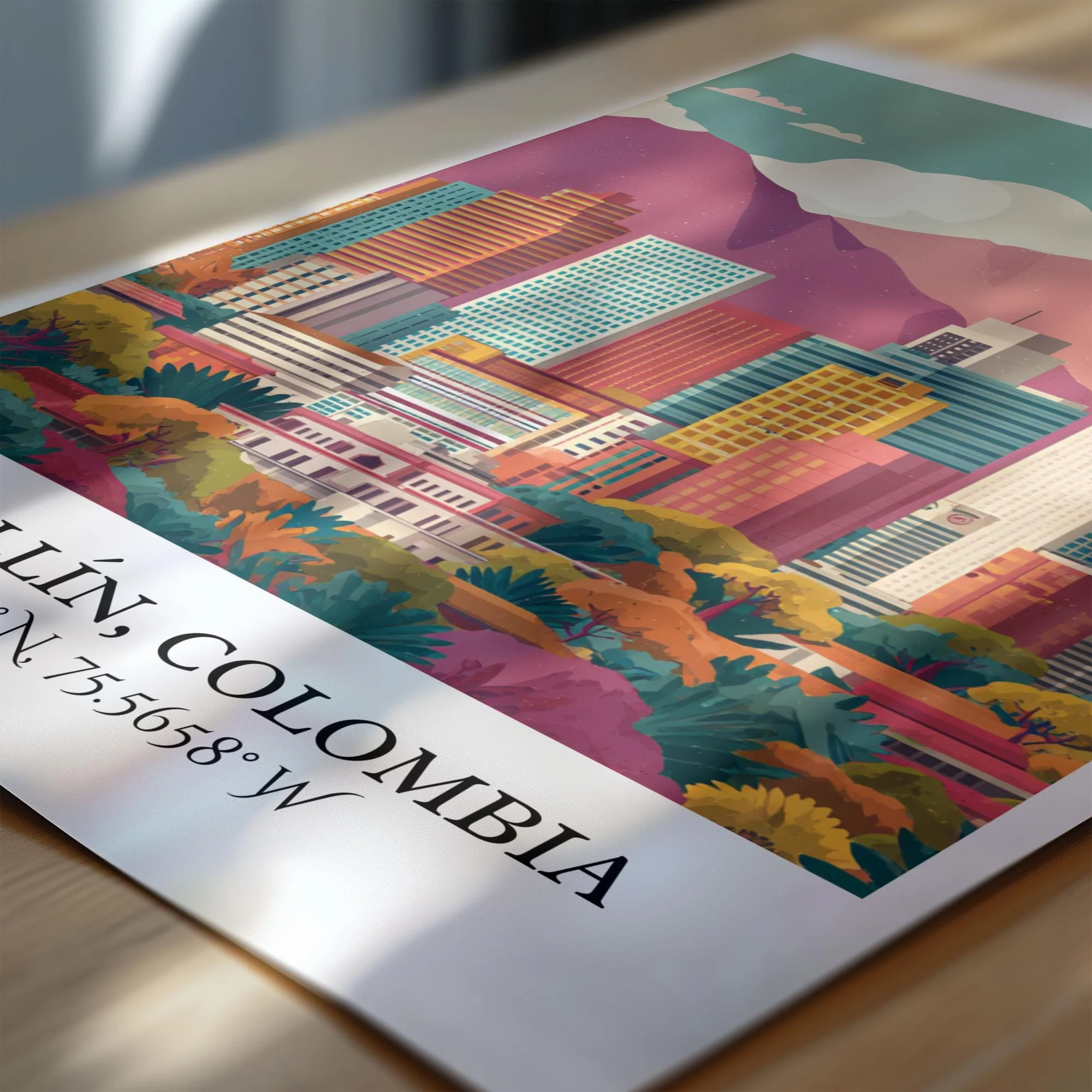 Medellín, Colombia – Watercolor Art Print - Image 2