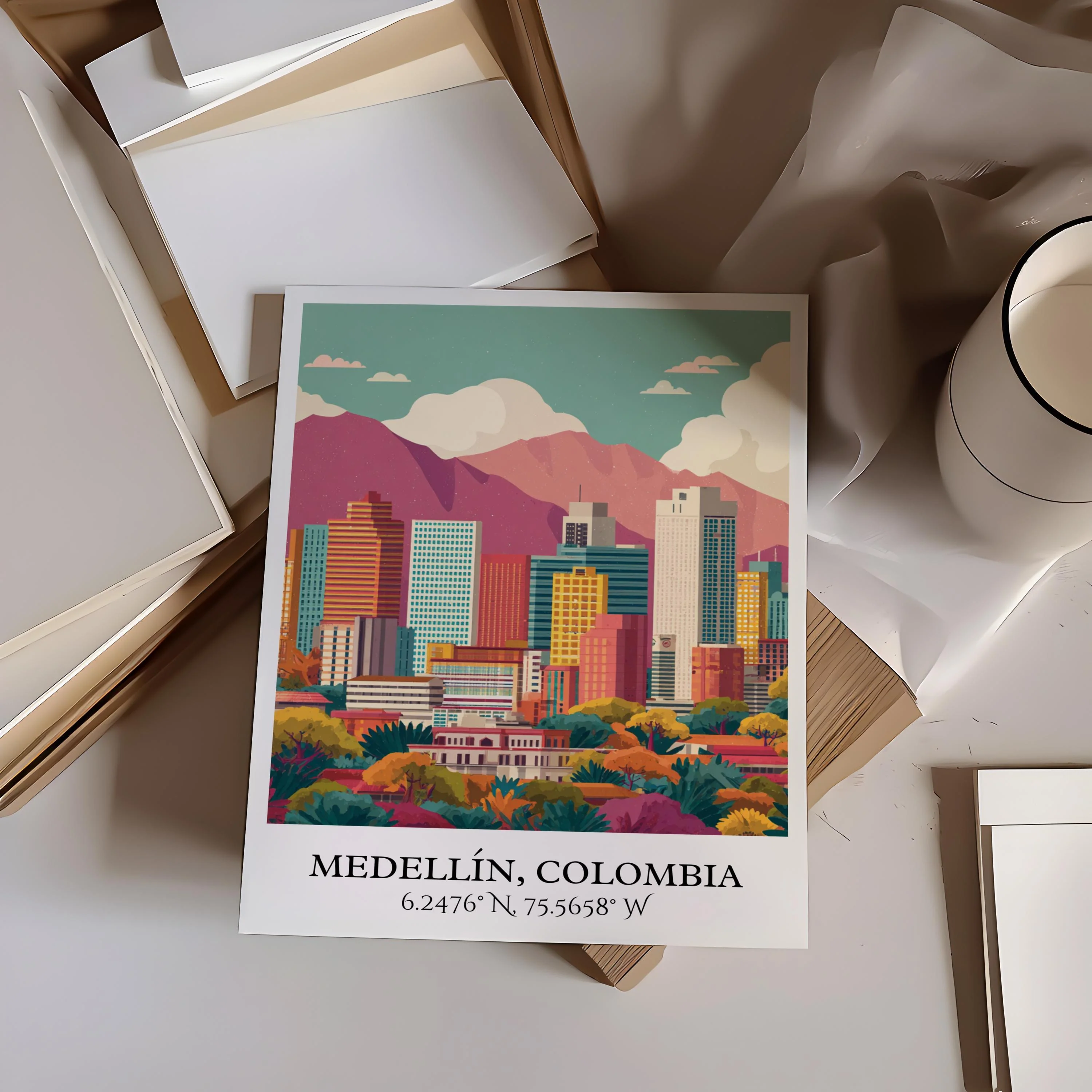 Medellín, Colombia – Watercolor Art Print - Image 3
