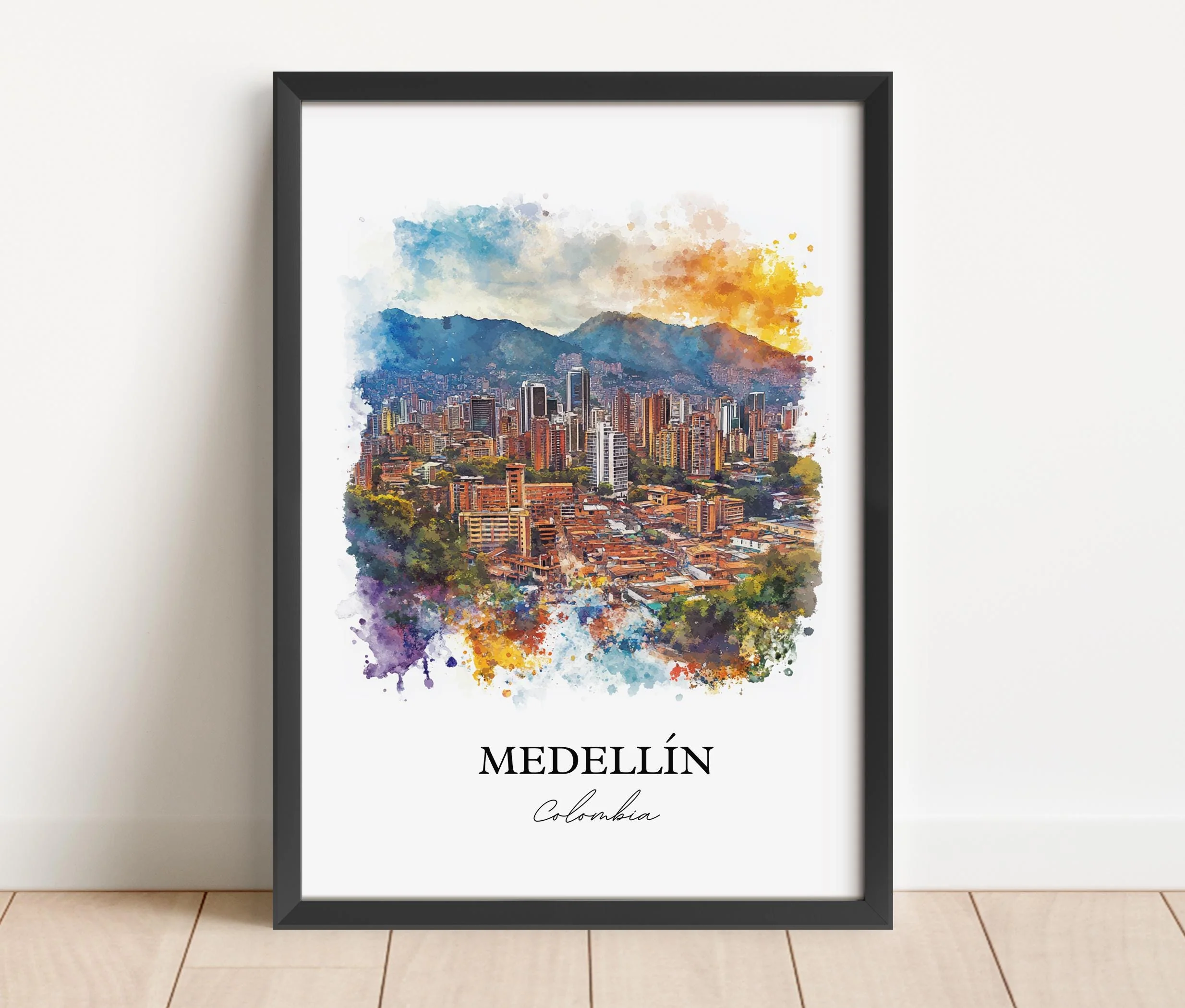 Medellín, Colombia – Watercolor Art Print - Image 3