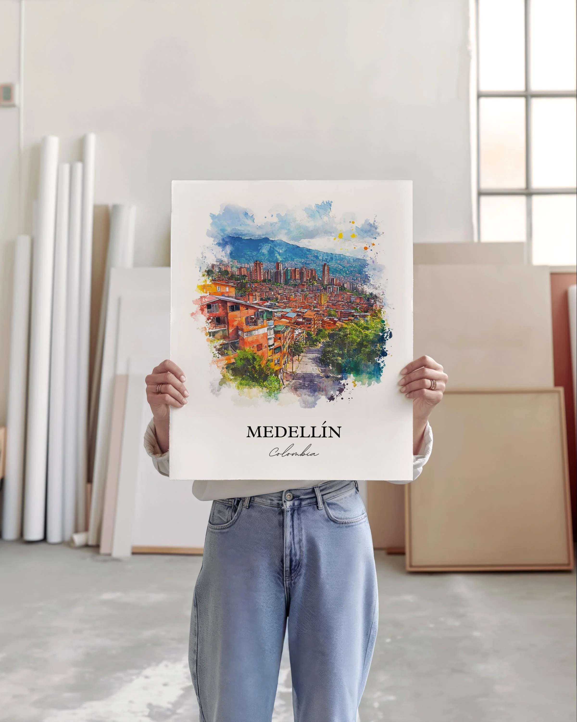 Medellín, Colombia – Watercolor Art Print - Image 4