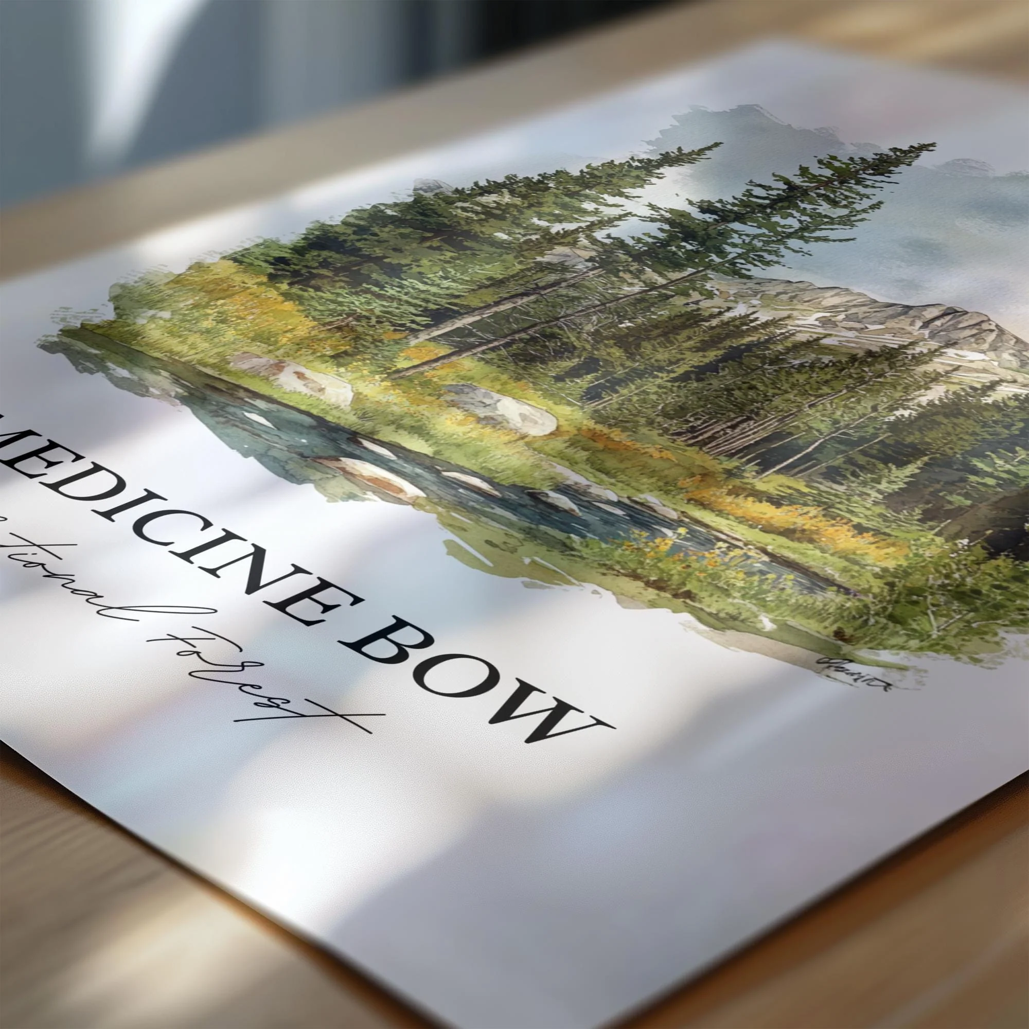 Medicine Bow, Wyoming, USA – Watercolor Art Print - Image 2