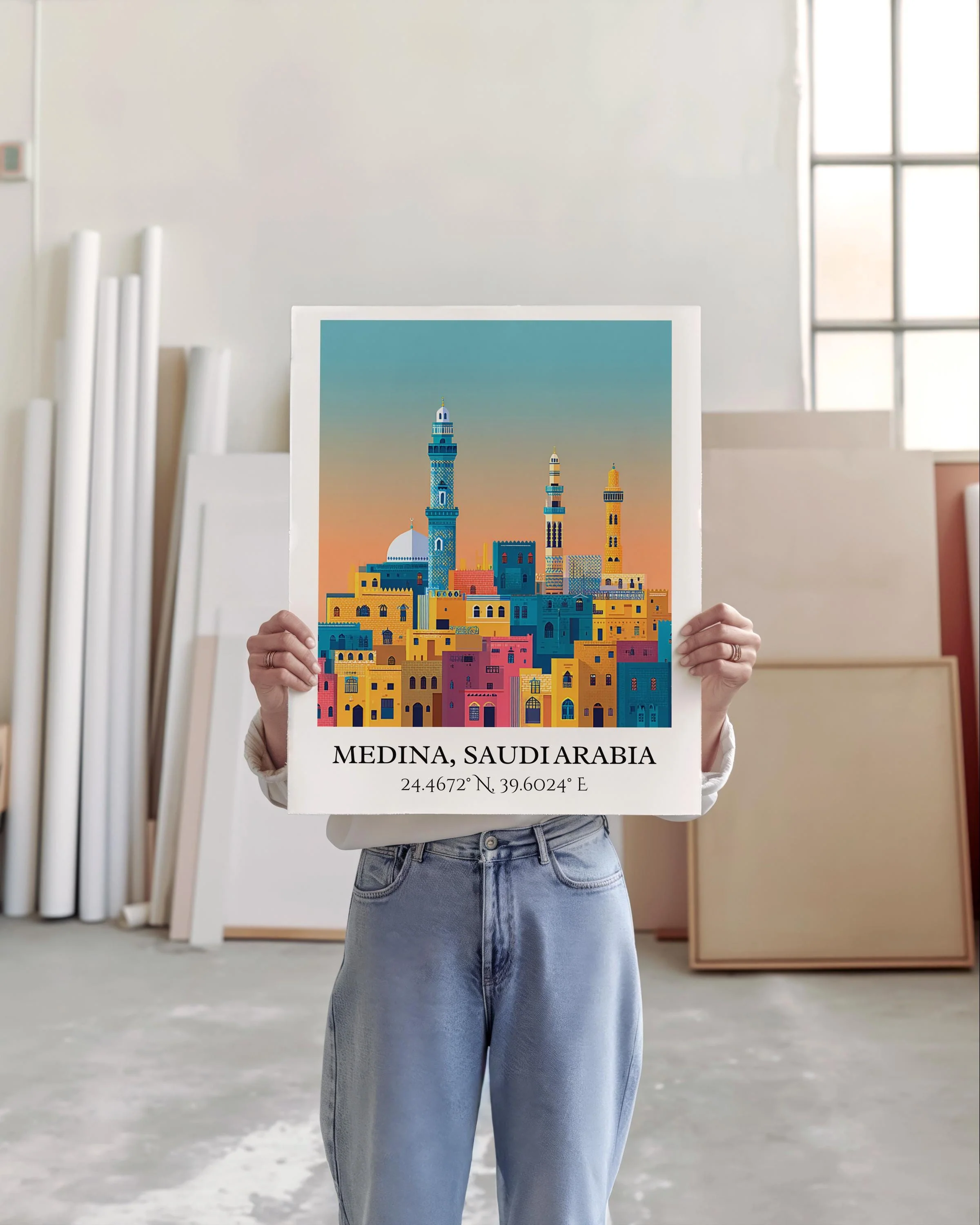Medina, Saudi Arabia – Watercolor Art Print - Image 3