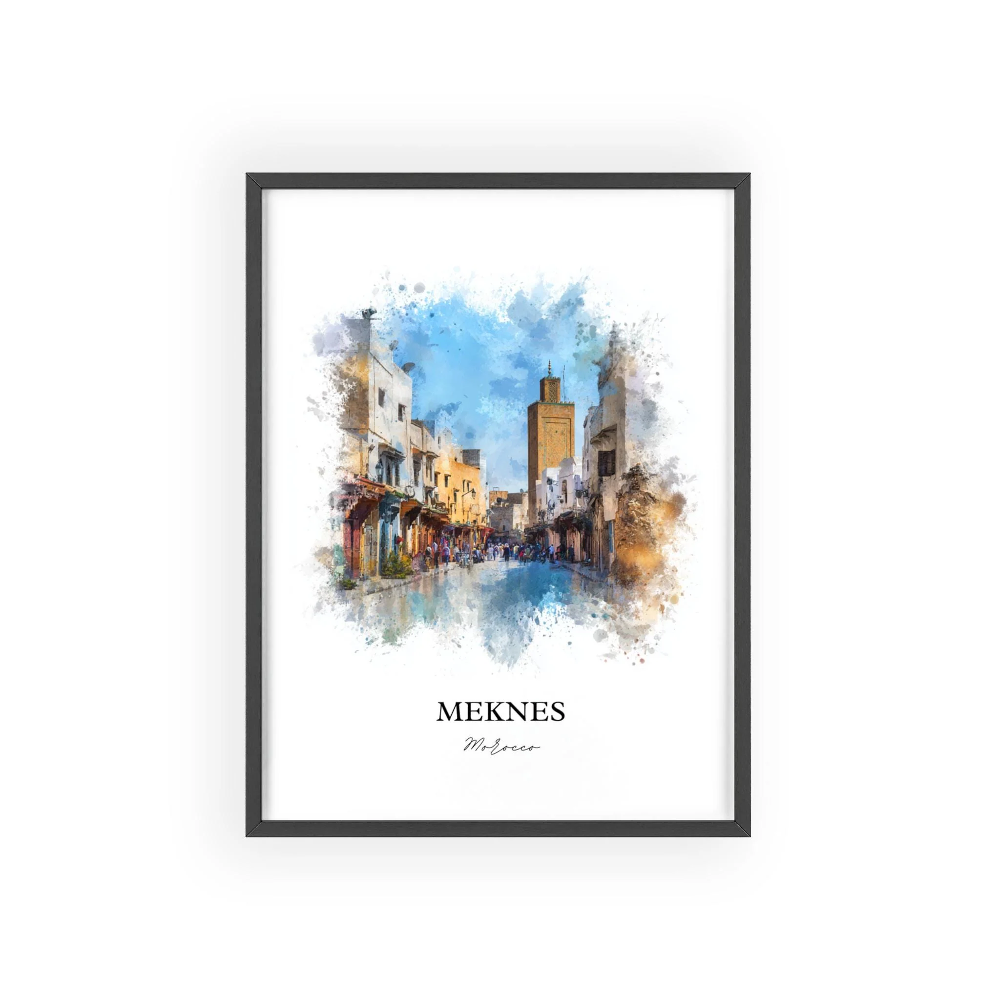Meknes, Morocco – Watercolor Art Print - Image 10