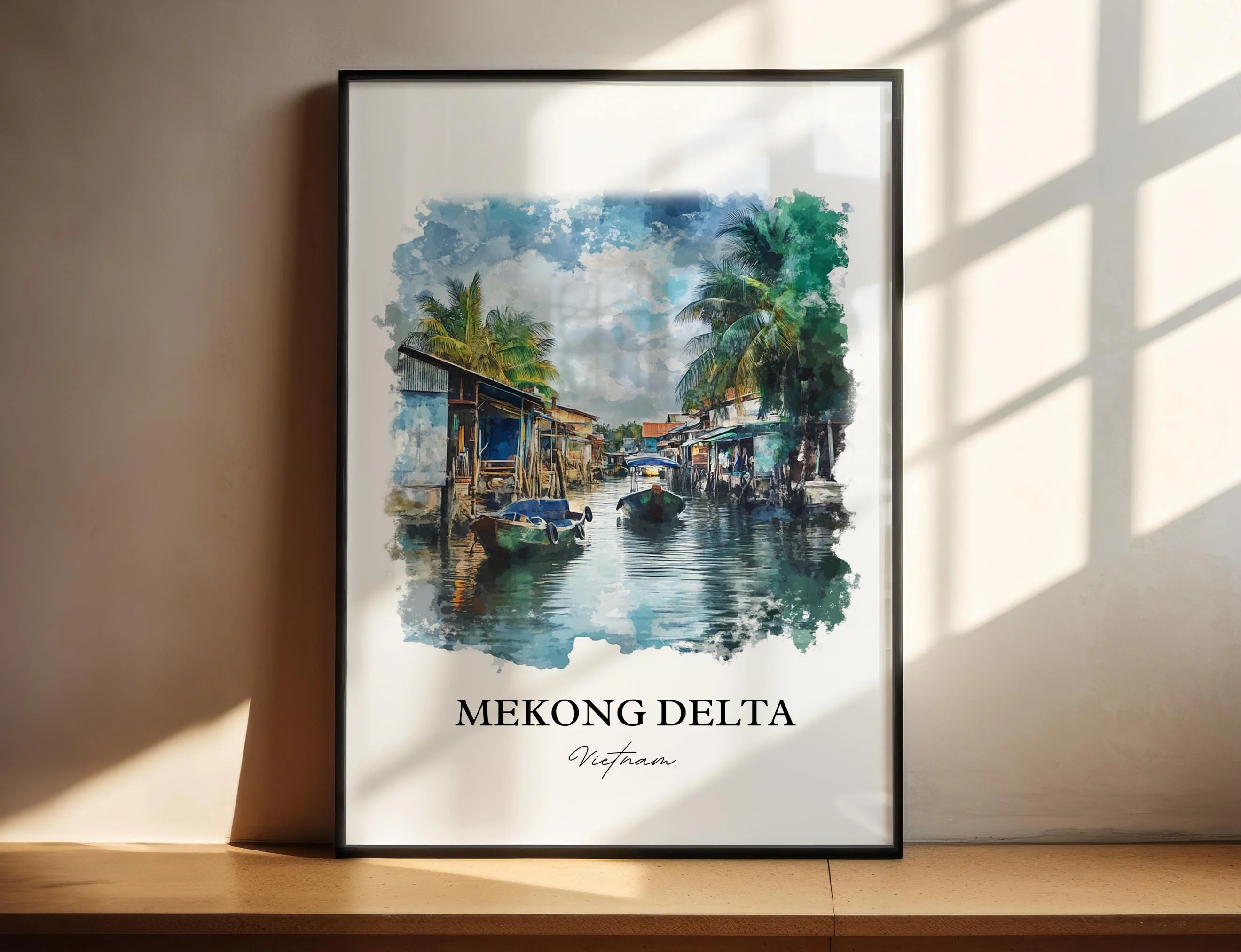 Mekong River, Vietnam – Watercolor Art Print