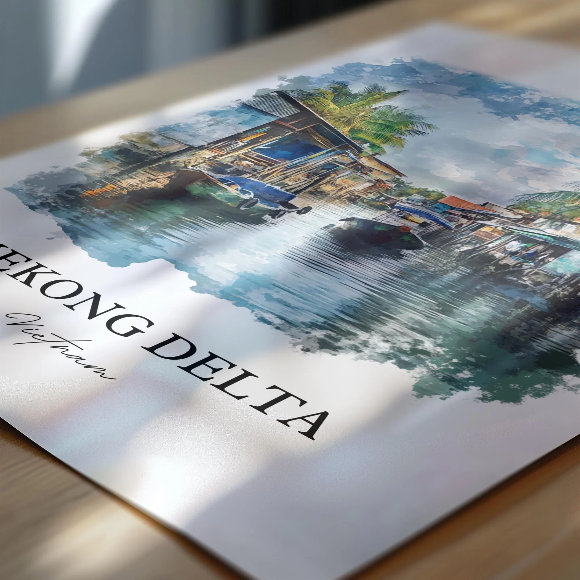 Mekong River, Vietnam – Watercolor Art Print - Image 2