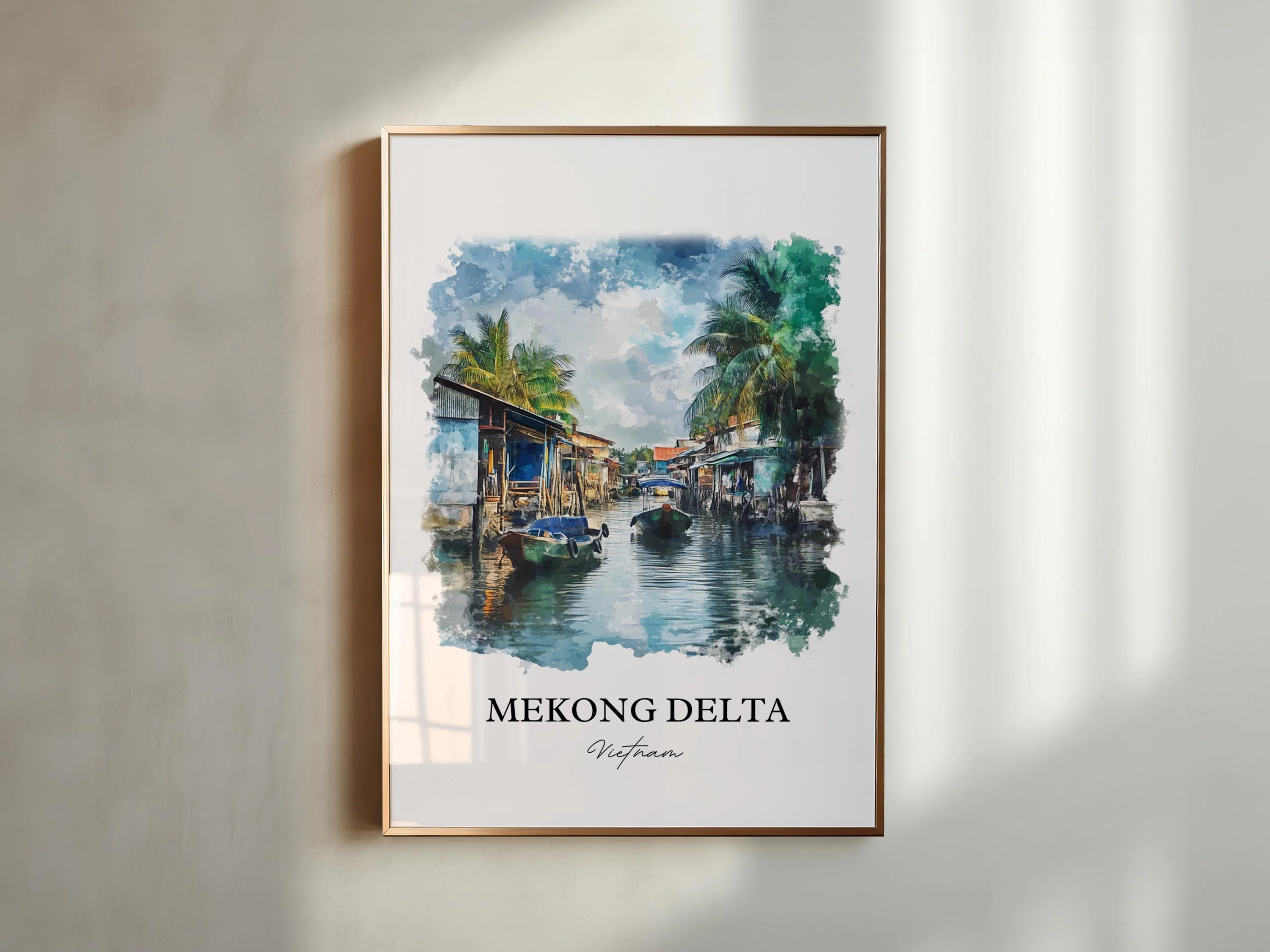 Mekong River, Vietnam – Watercolor Art Print - Image 3