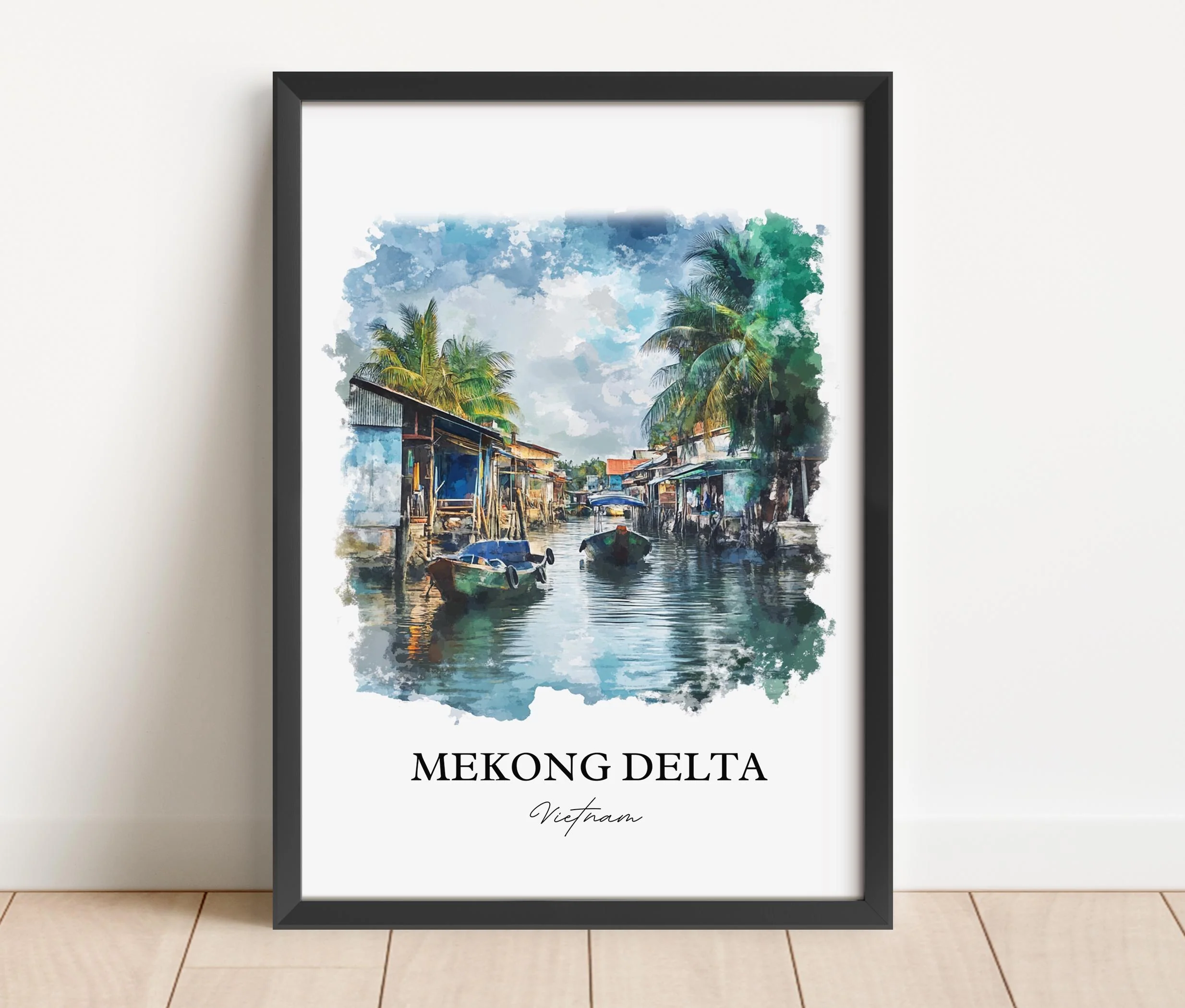 Mekong River, Vietnam – Watercolor Art Print - Image 6
