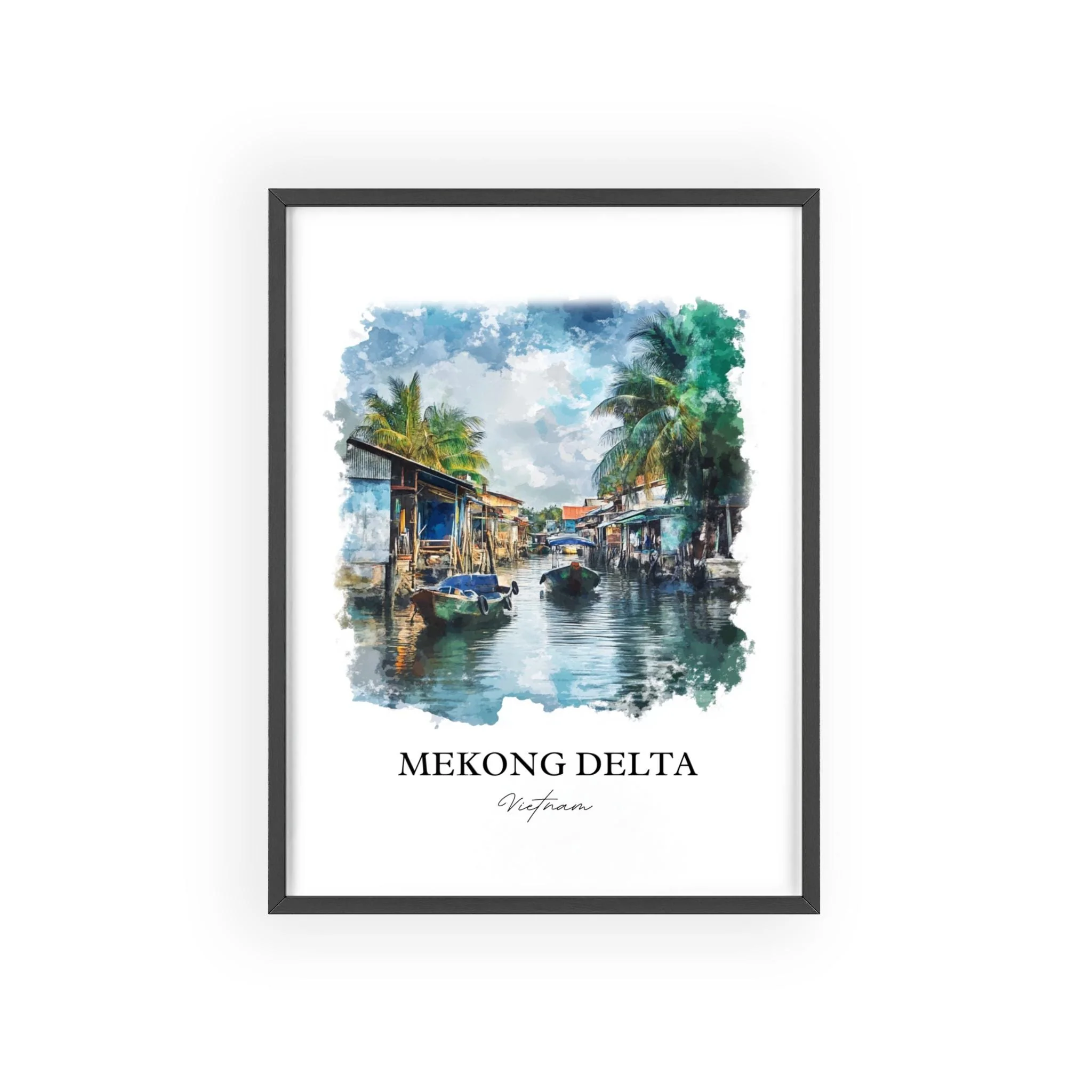 Mekong River, Vietnam – Watercolor Art Print - Image 7