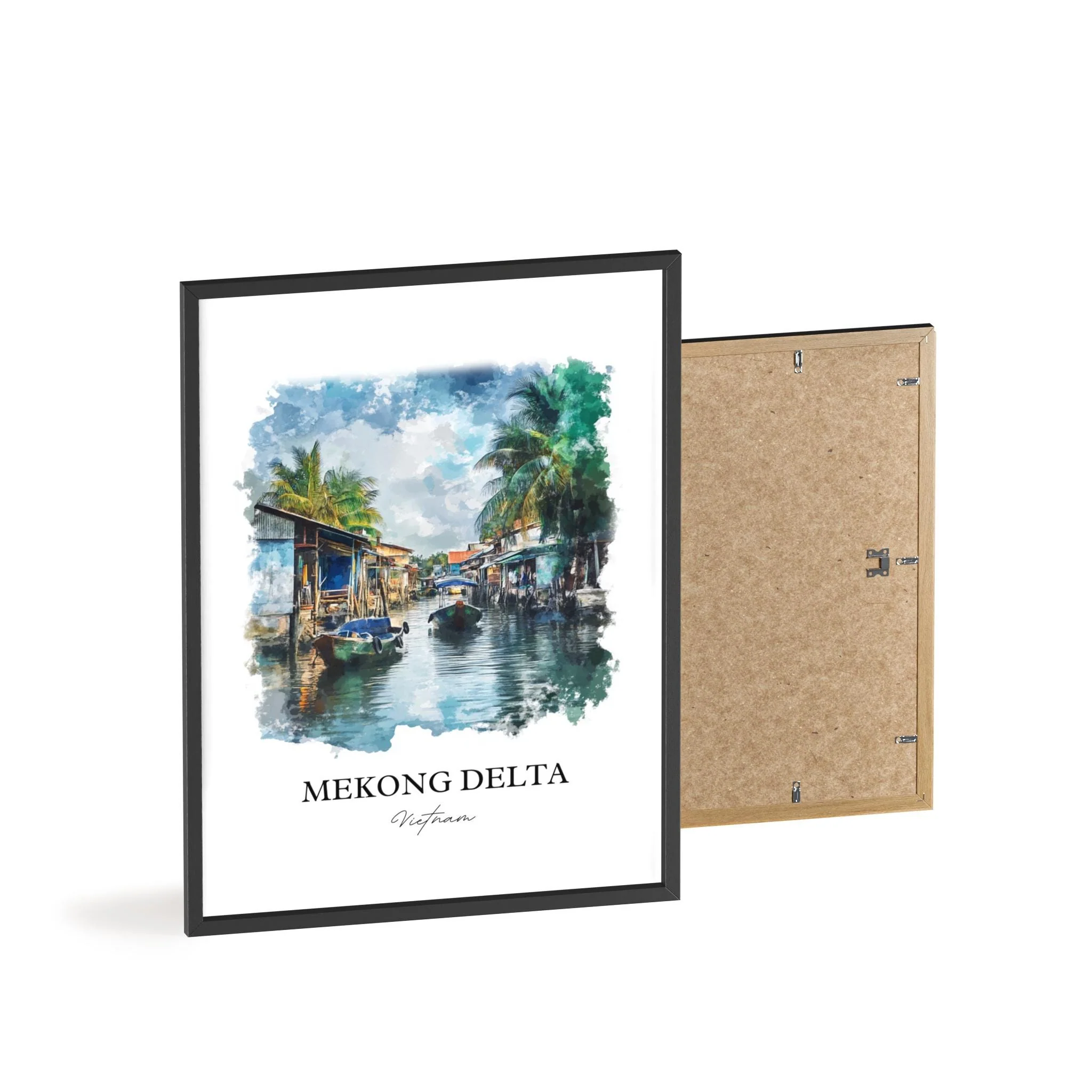 Mekong River, Vietnam – Watercolor Art Print - Image 8