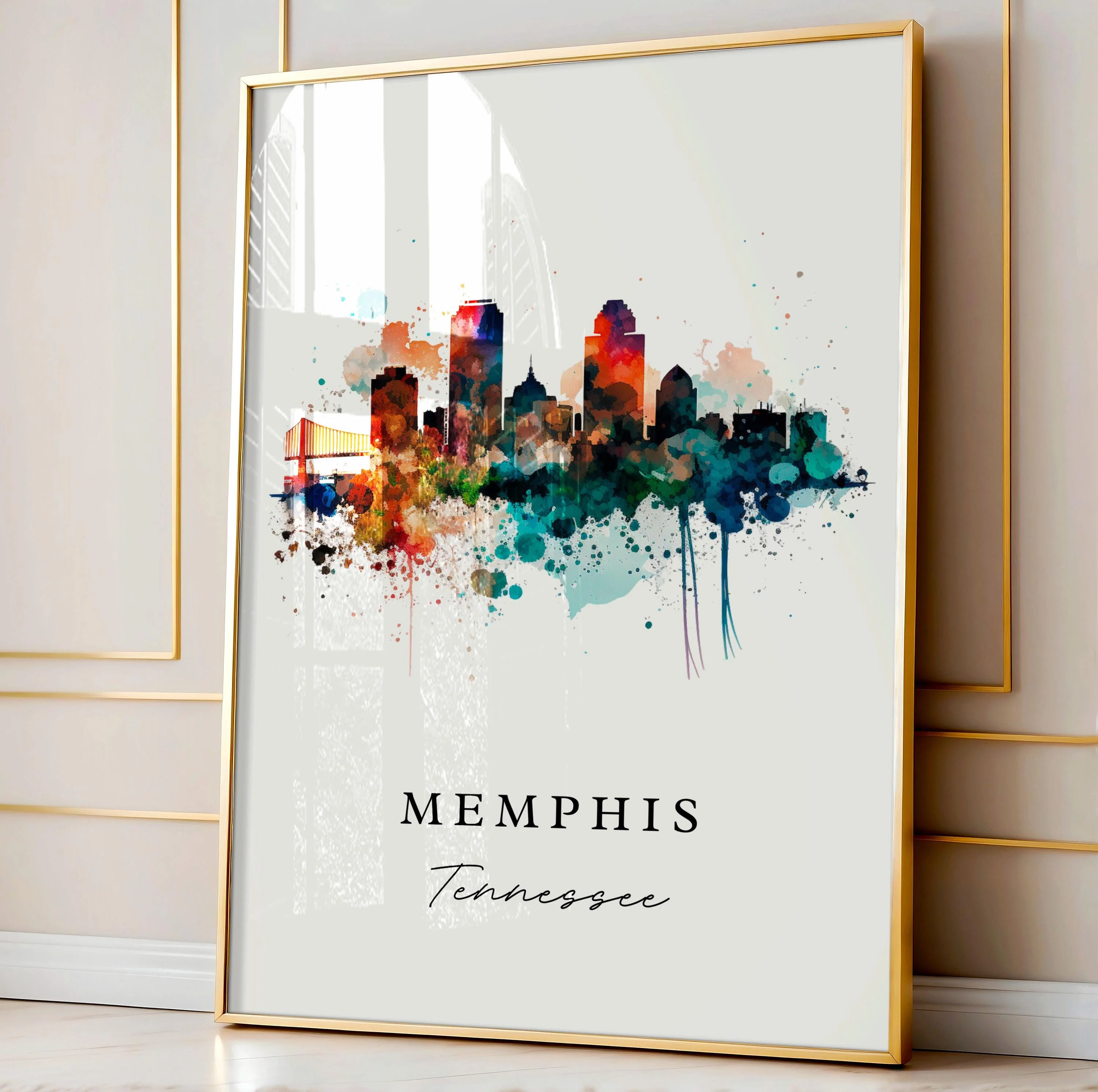 Memphis, Tennessee, USA – Watercolor Art Print - Image 4