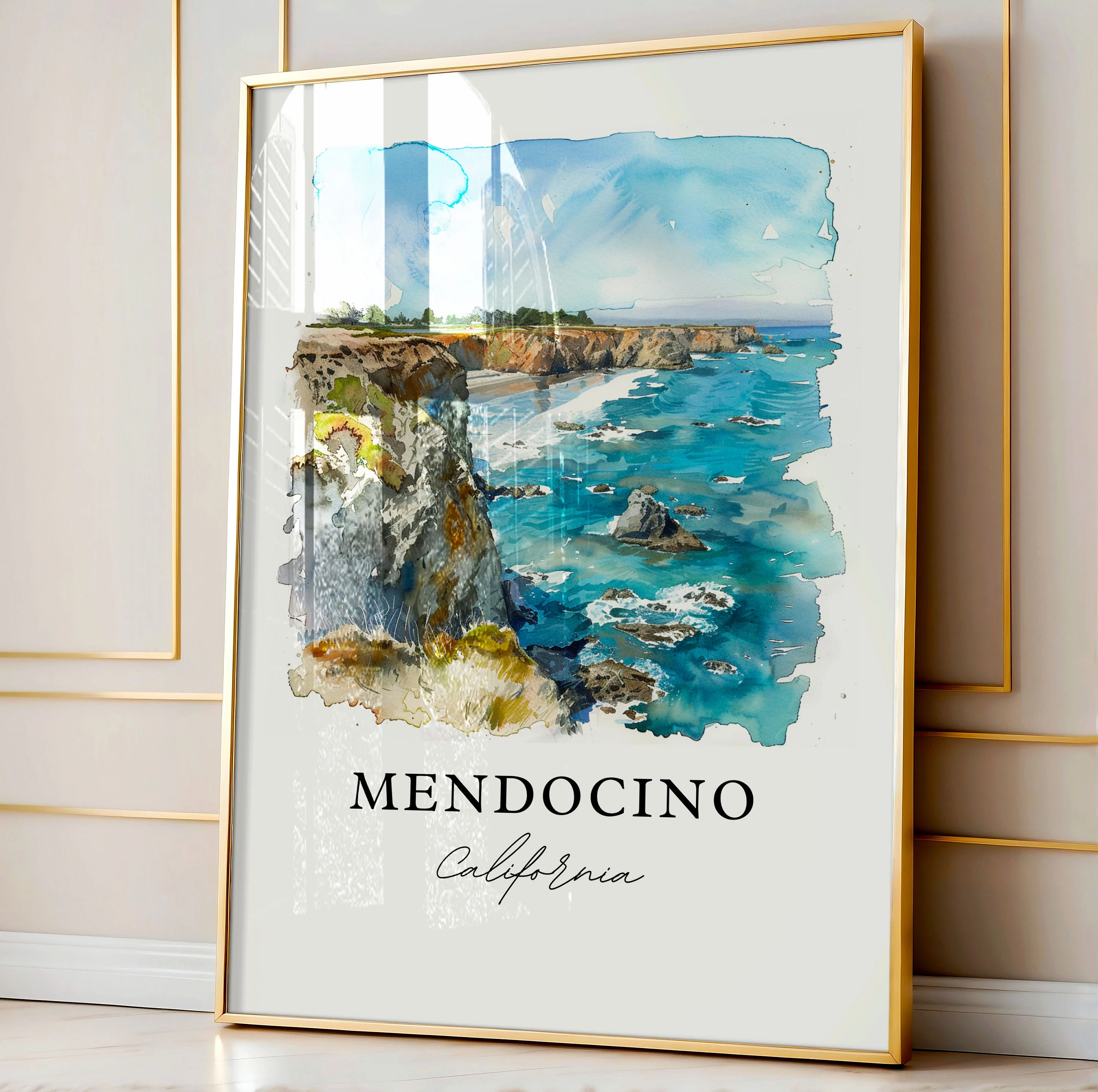 Mendocino, USA – Watercolor Art Print - Image 4