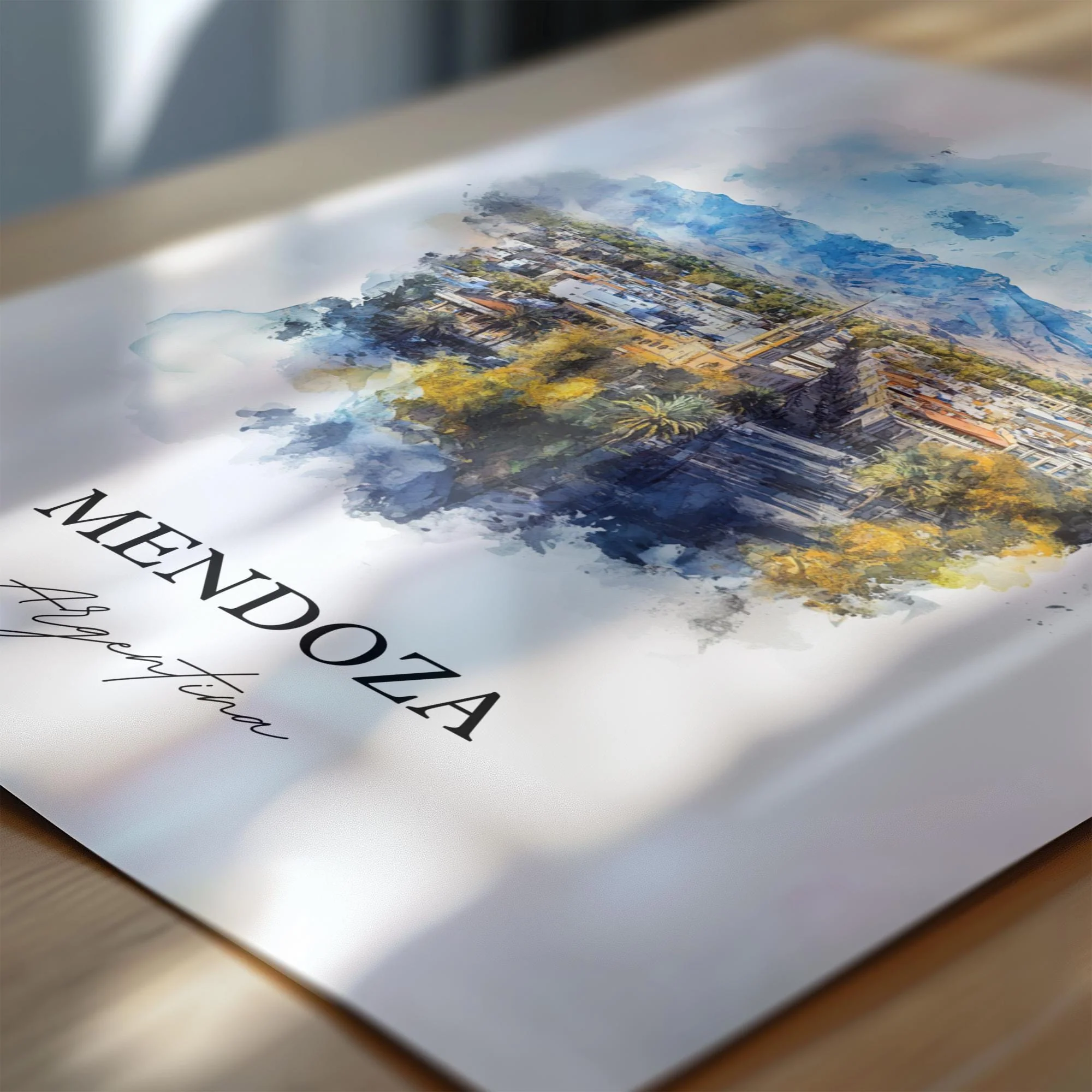 Mendoza, Argentina – Watercolor Art Print - Image 2