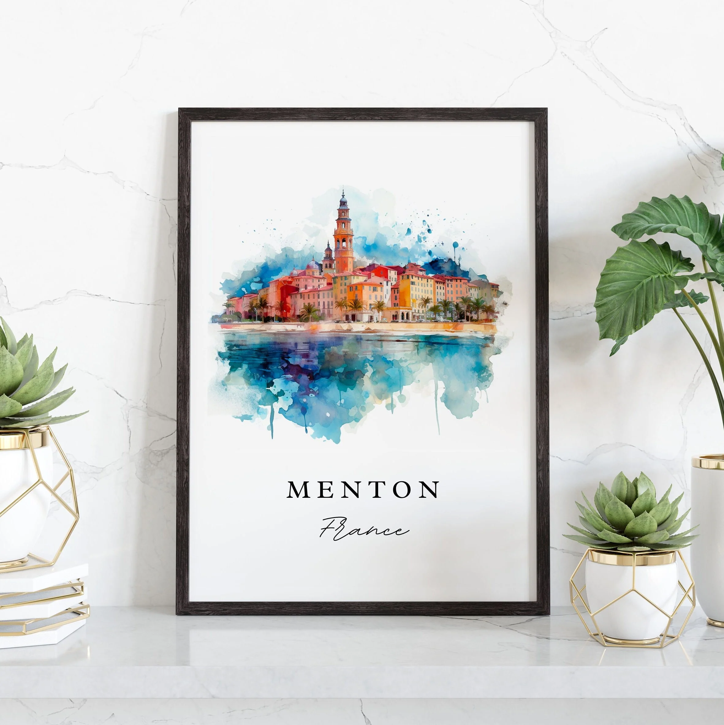 Menton, France – Watercolor Art Print - Image 5