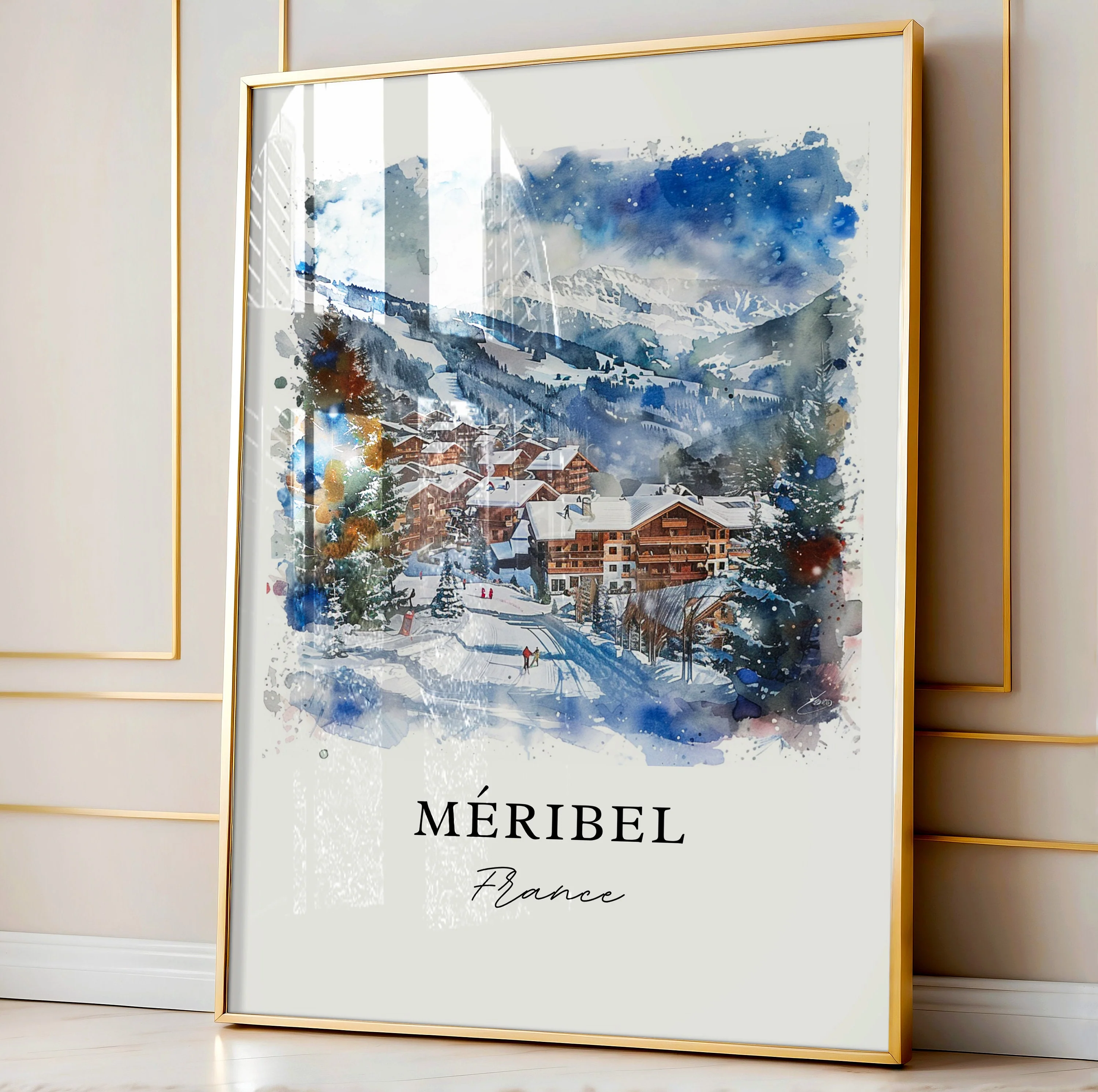 Meribel, France – Watercolor Art Print - Image 4