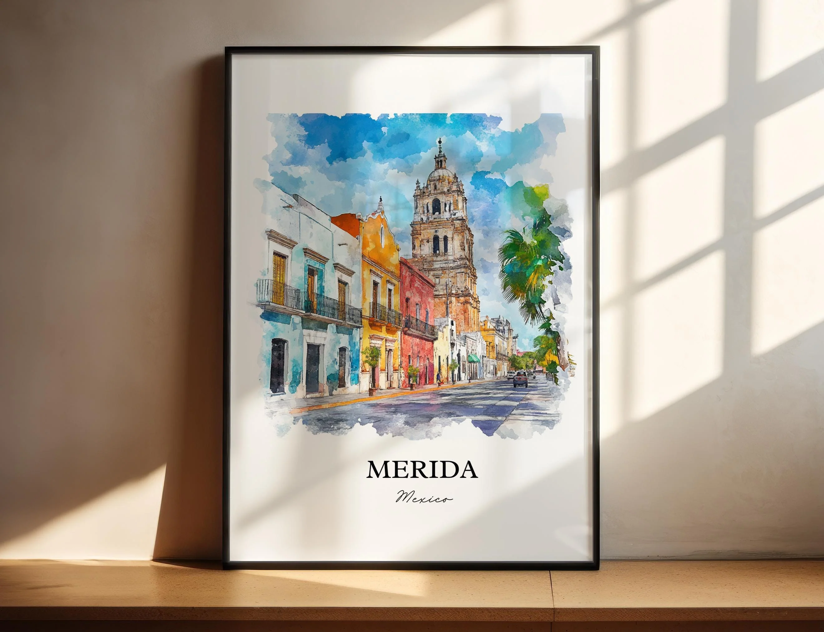 Merida, Mexico – Watercolor Art Print