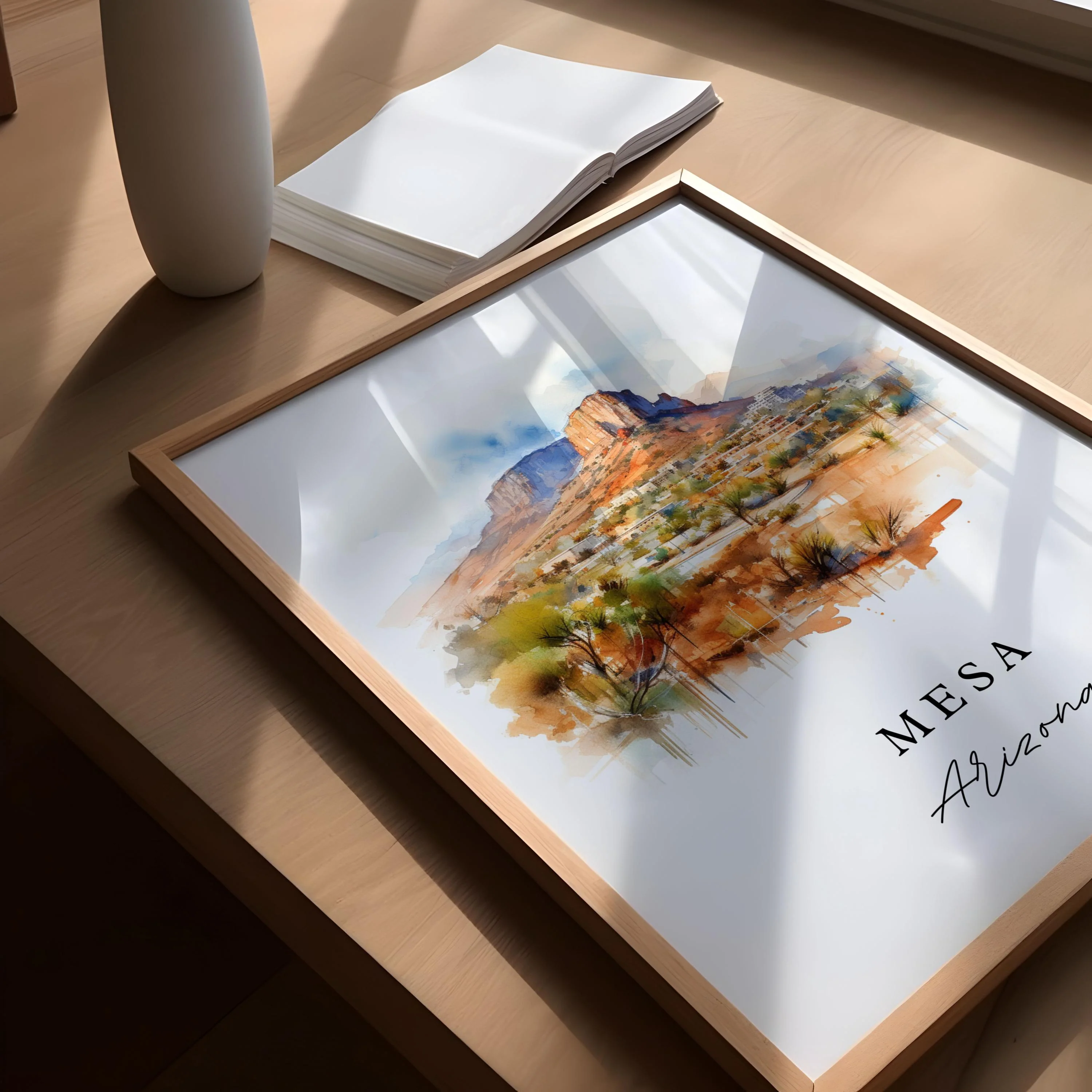 Mesa, Arizona, Arizona – Watercolor Art Print - Image 3