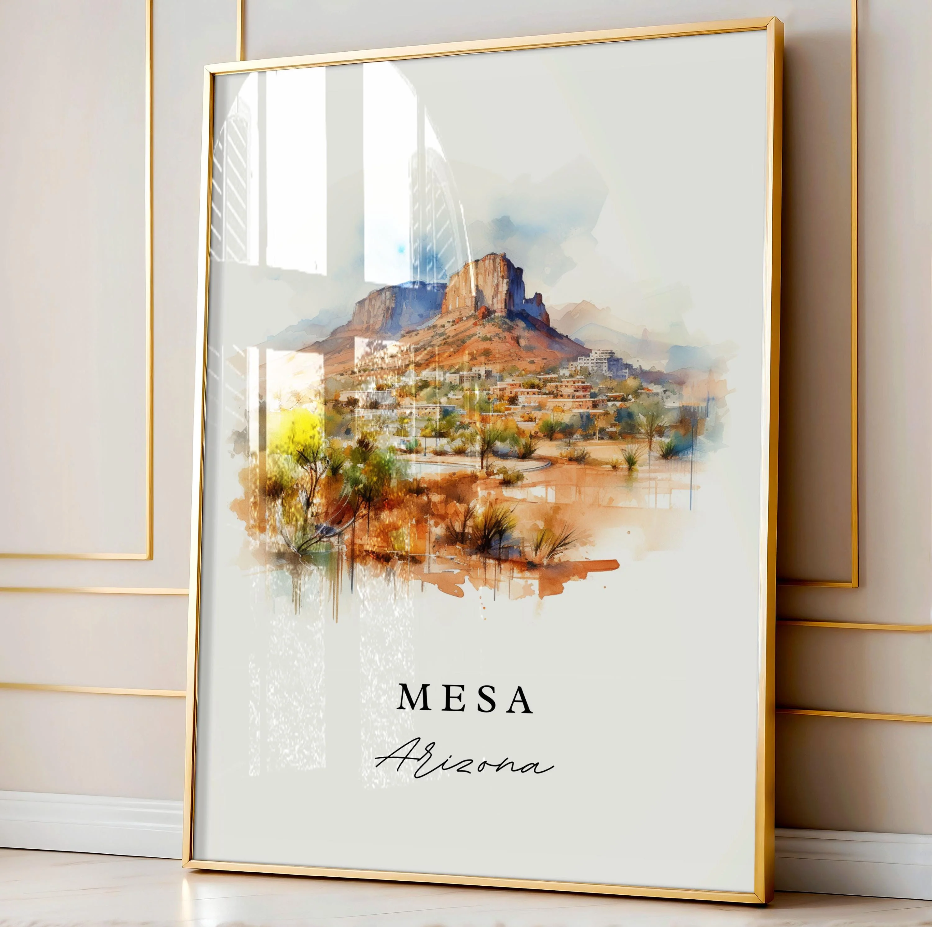 Mesa, Arizona, Arizona – Watercolor Art Print - Image 4