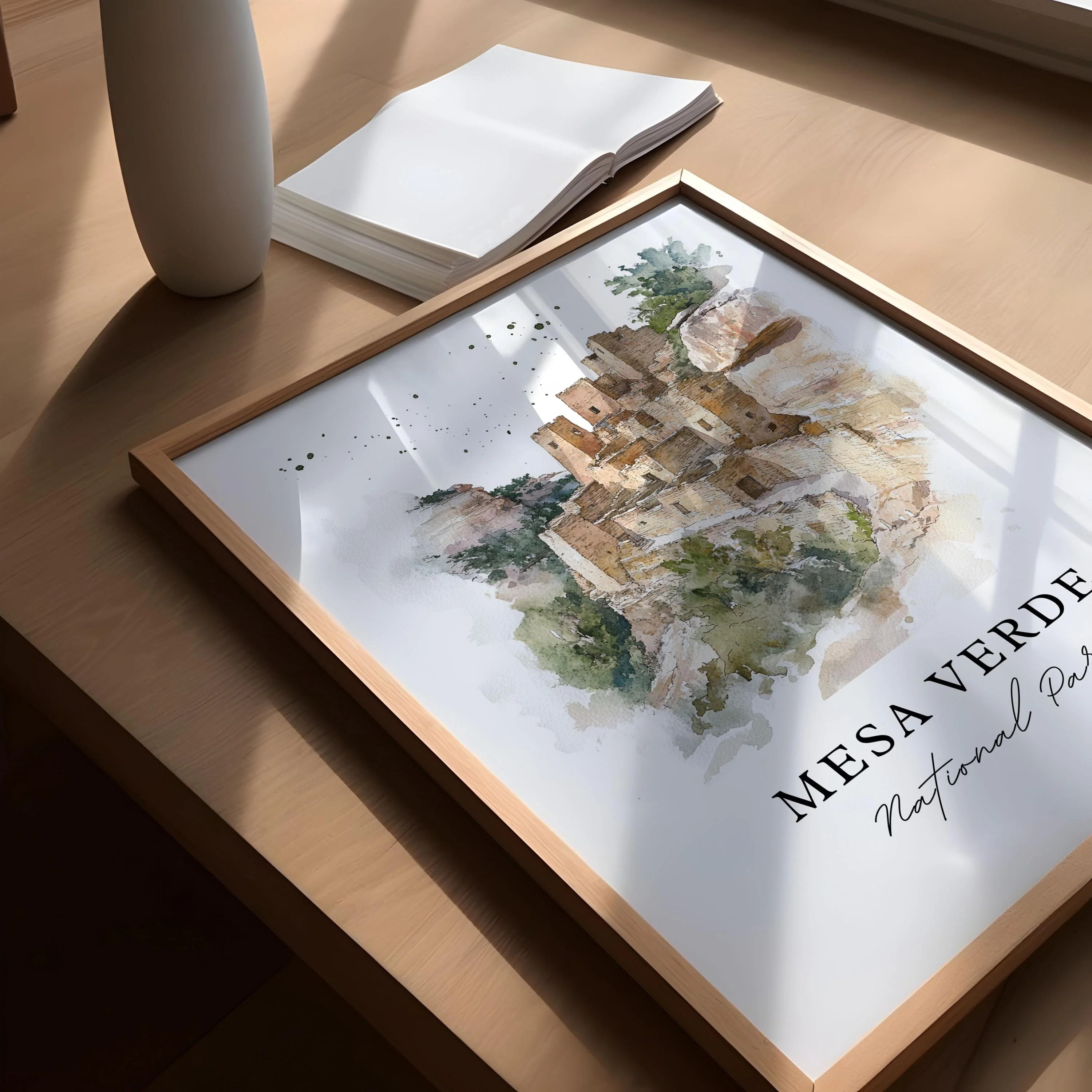Mesa Verde, USA – Watercolor Art Print - Image 3