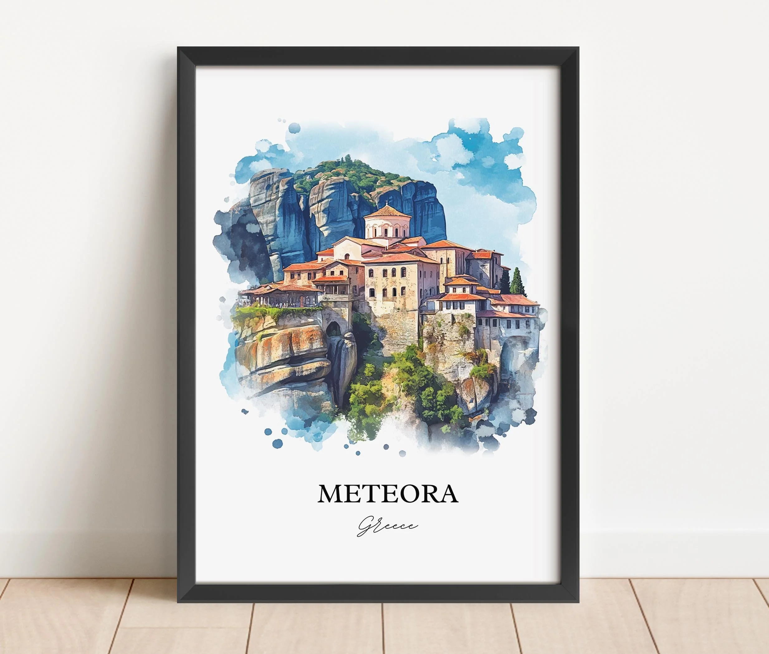 Meteora, Greece – Watercolor Art Print - Image 3