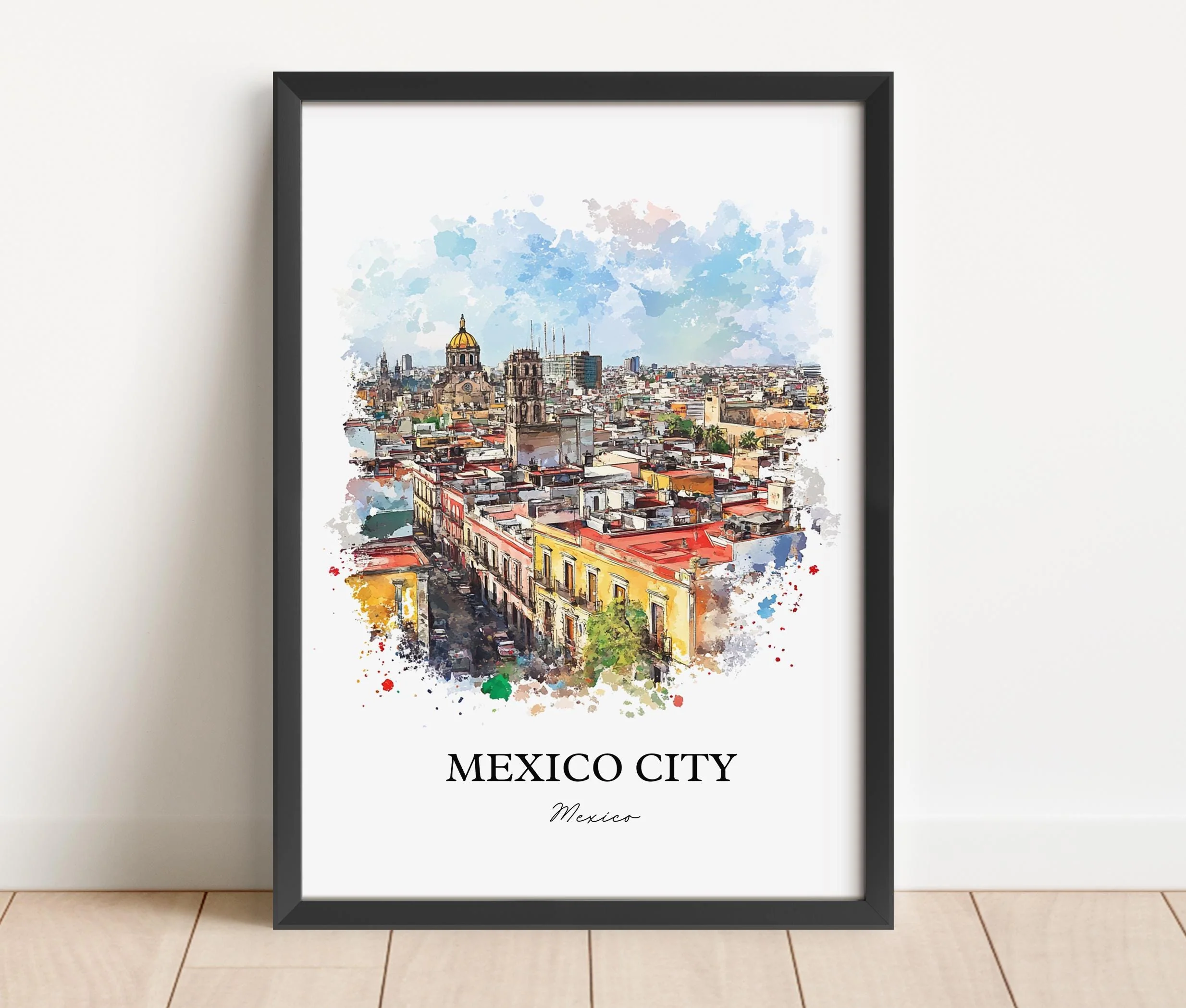 Mexico City, Mexico – Watercolor Art Print - Image 3