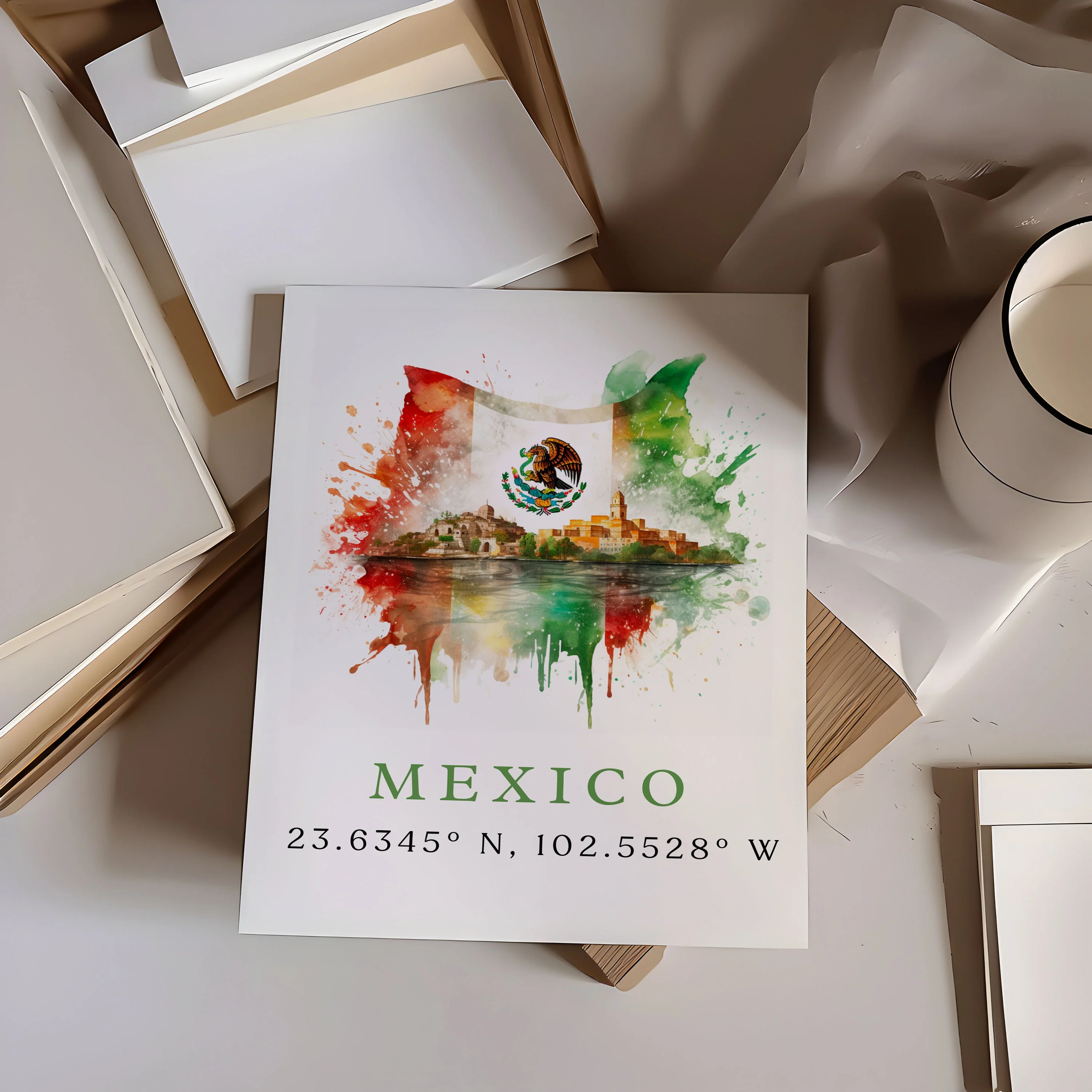 Mexico, Mexico – Watercolor Art Print - Image 2