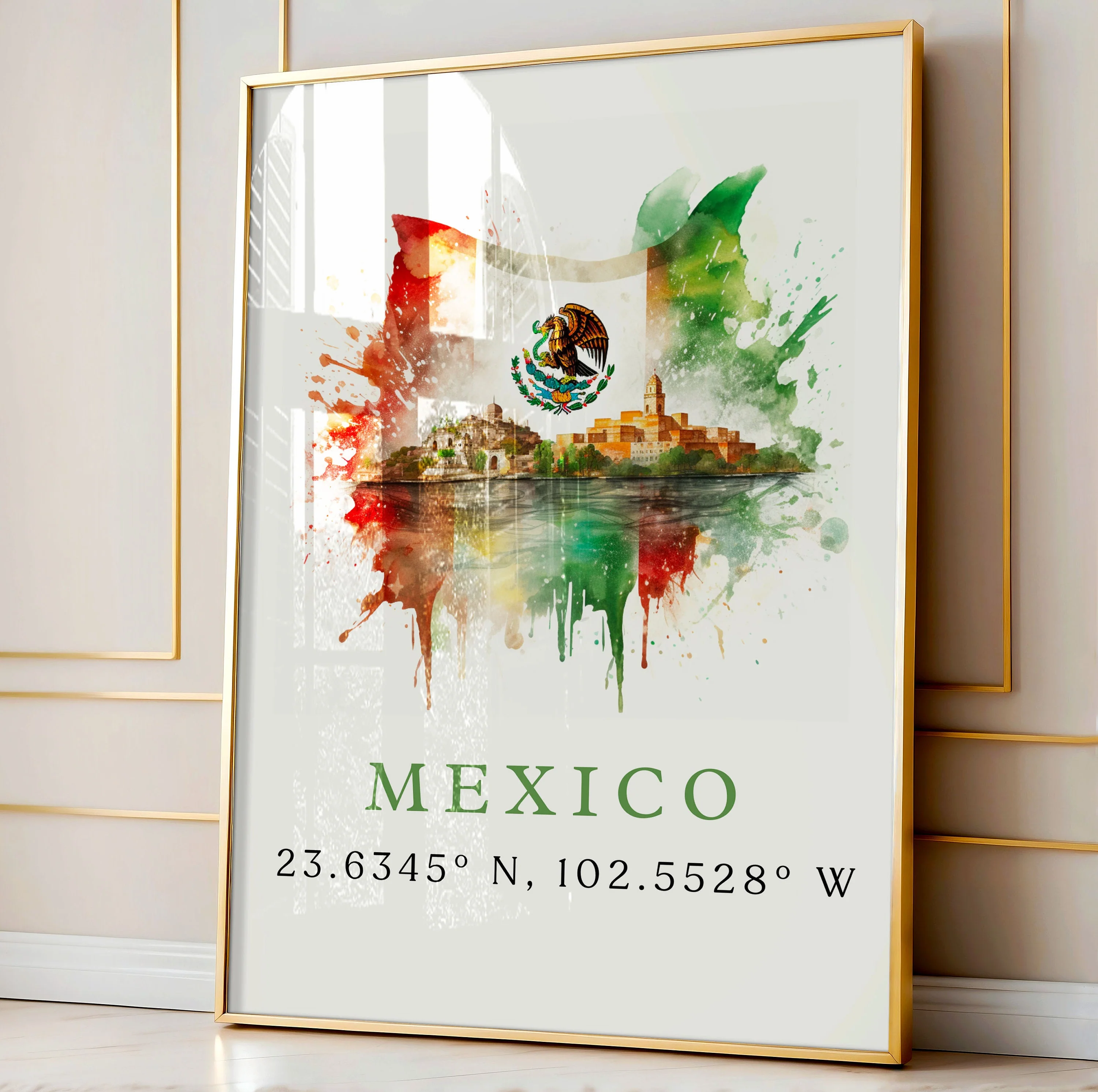 Mexico, Mexico – Watercolor Art Print - Image 4