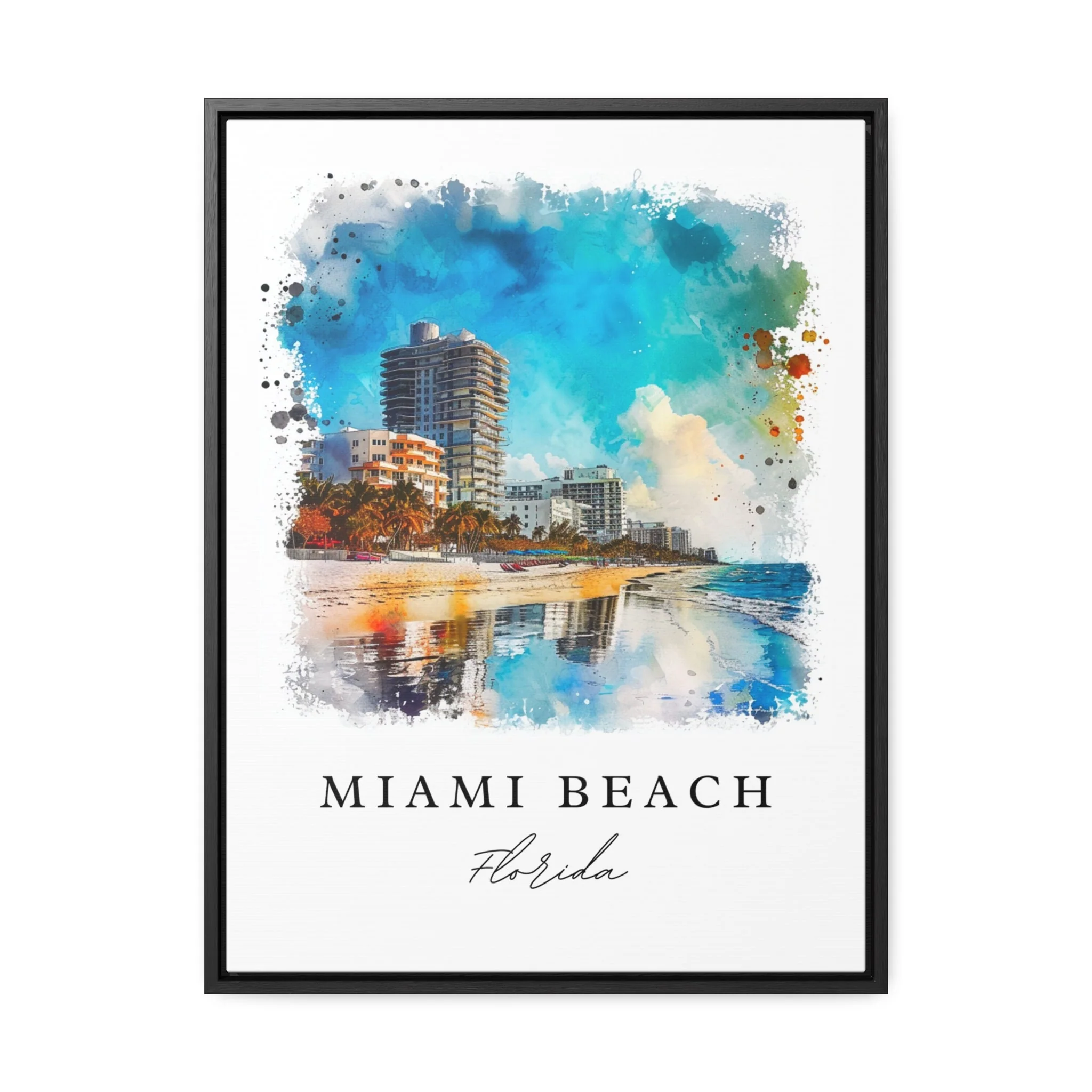 Miami Beach, FL, USA – Watercolor Art Print - Image 6