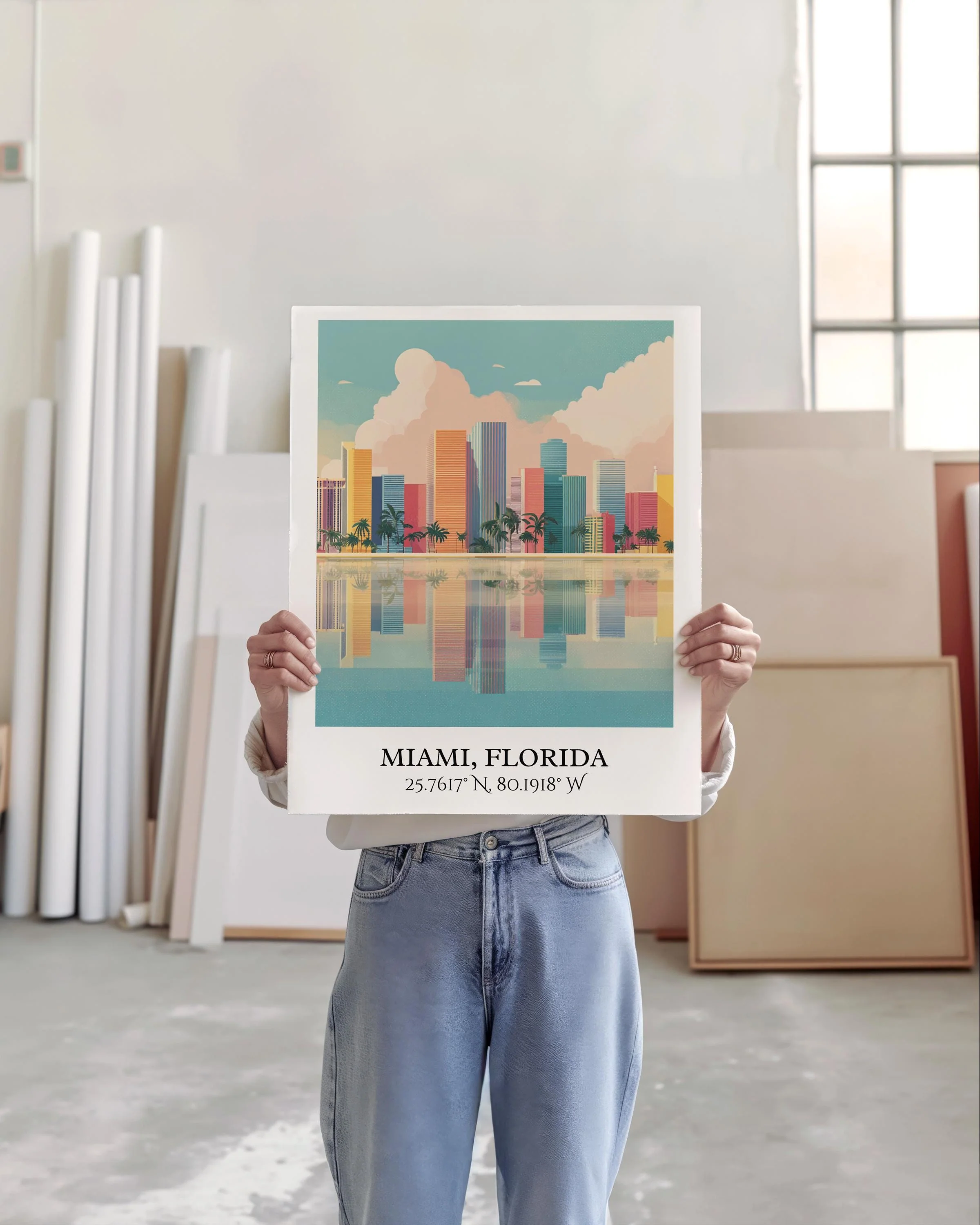 Miami, FL, USA – Watercolor Art Print - Image 5