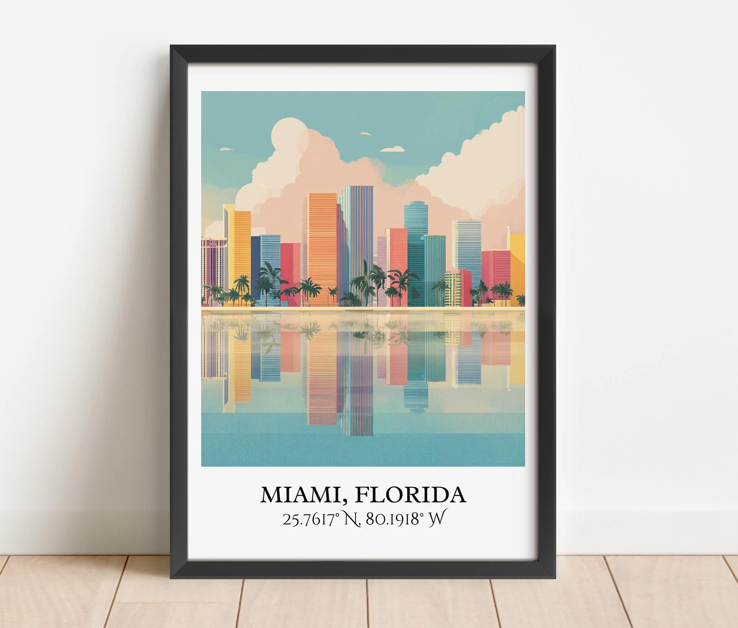Miami, FL, USA – Watercolor Art Print - Image 6