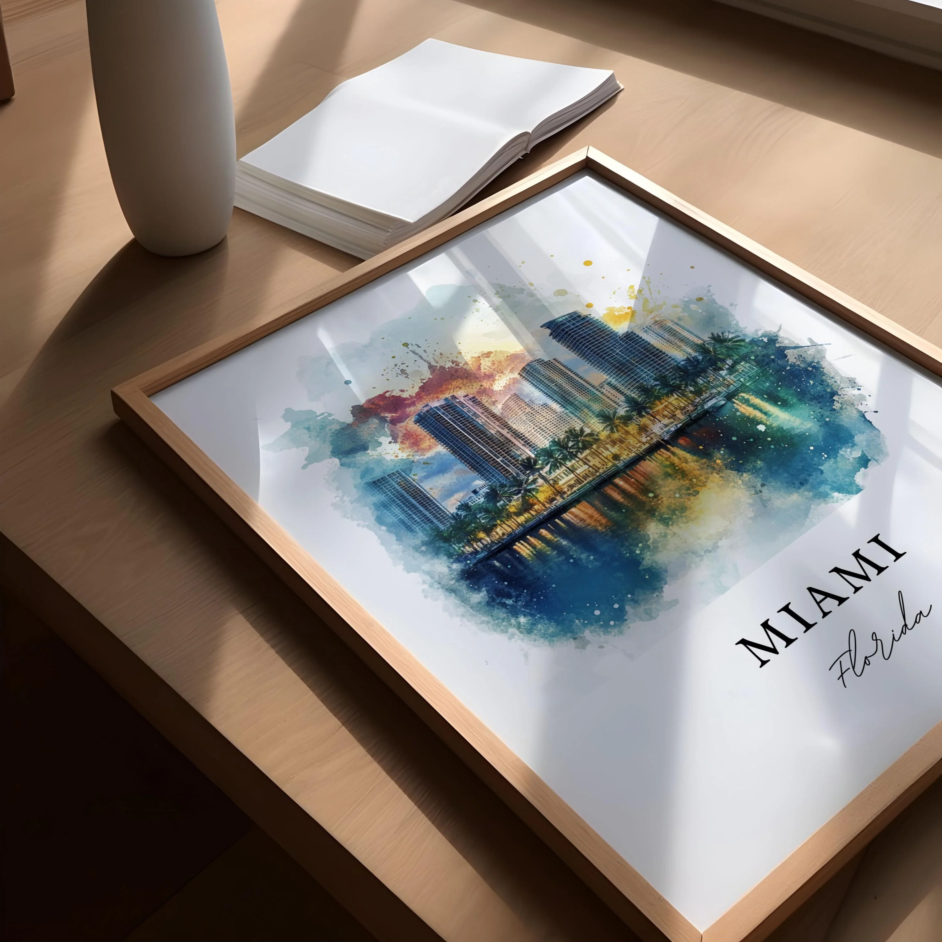 Miami, Florida – Watercolor Art Print - Image 3