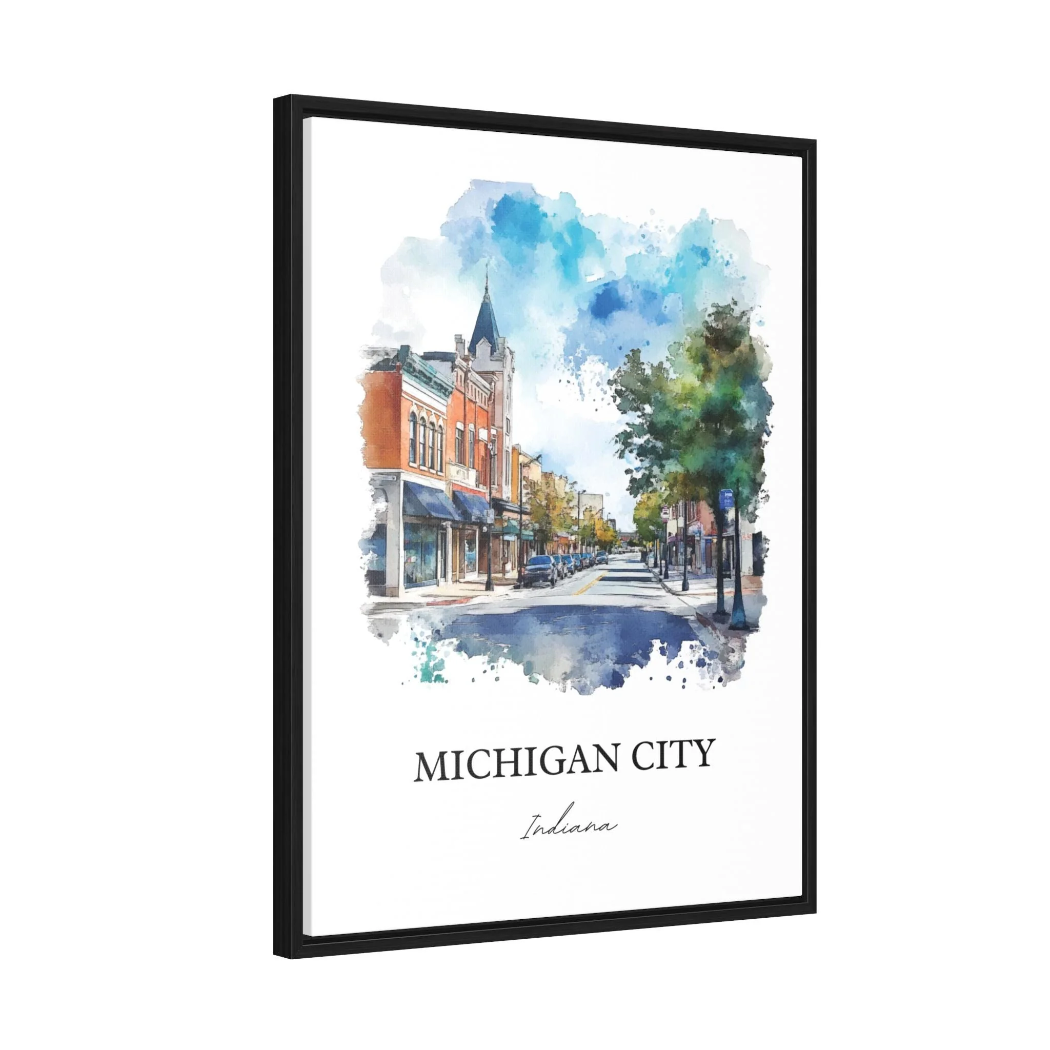 Michigan City, IN, USA – Watercolor Art Print - Image 8