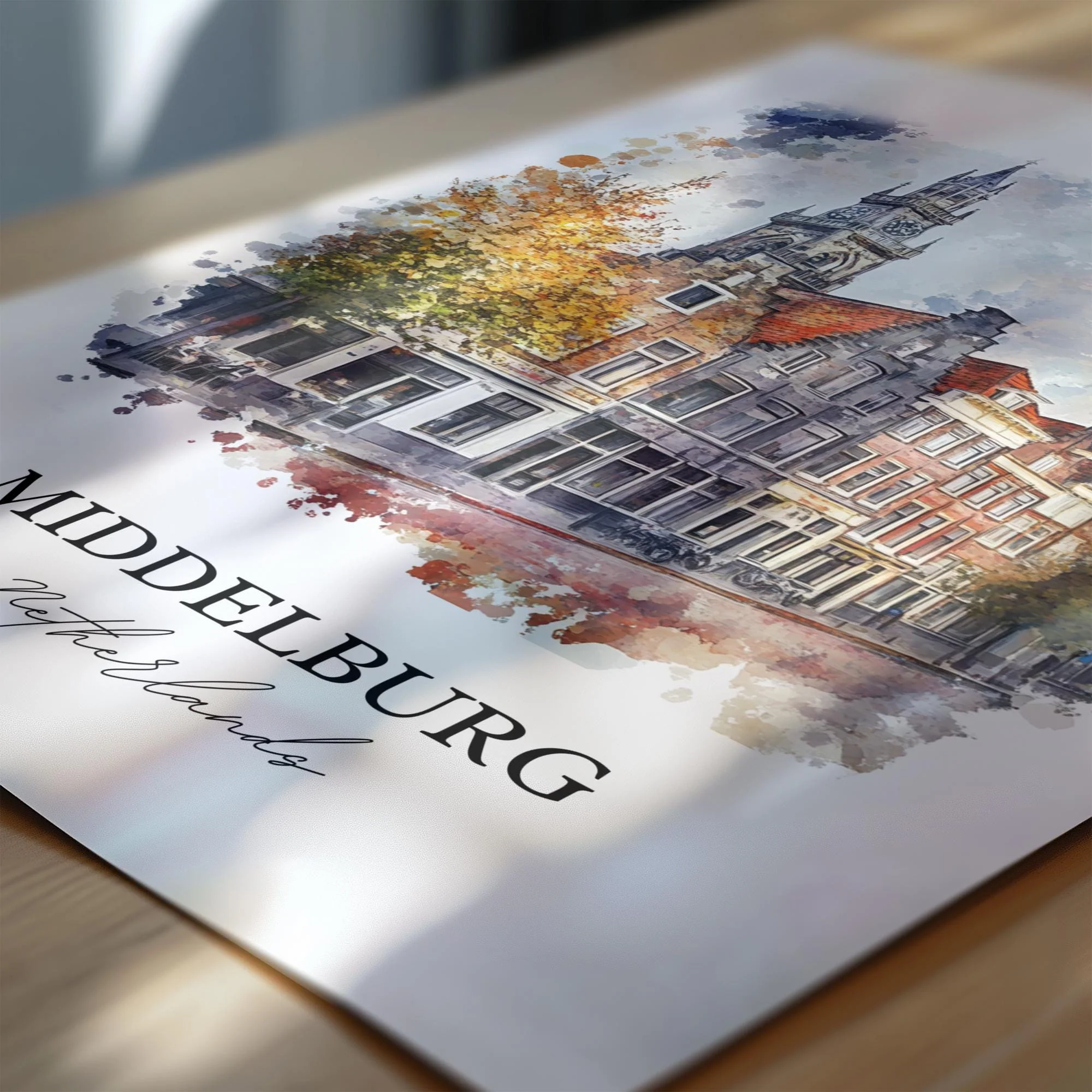 Middelburg, Netherlands – Watercolor Art Print - Image 2