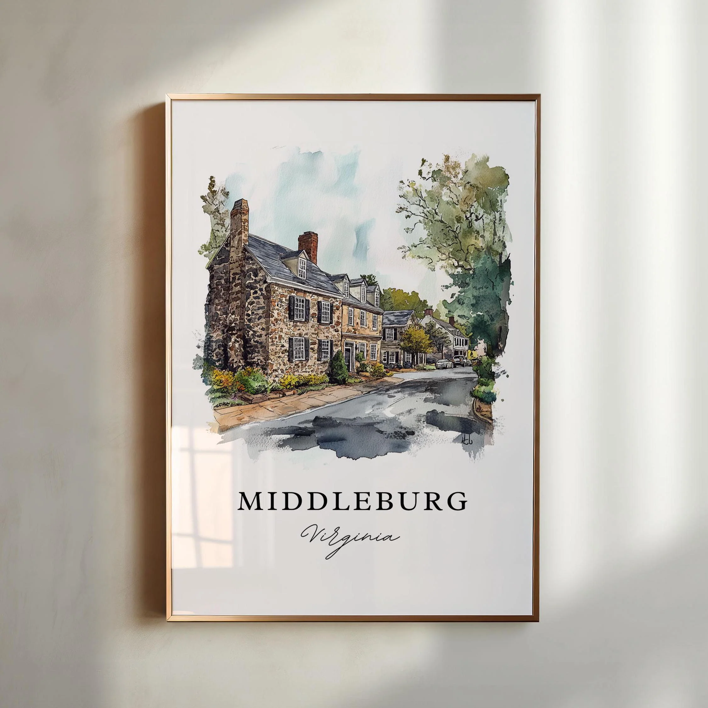 Middleburg, Virginia – Watercolor Art Print