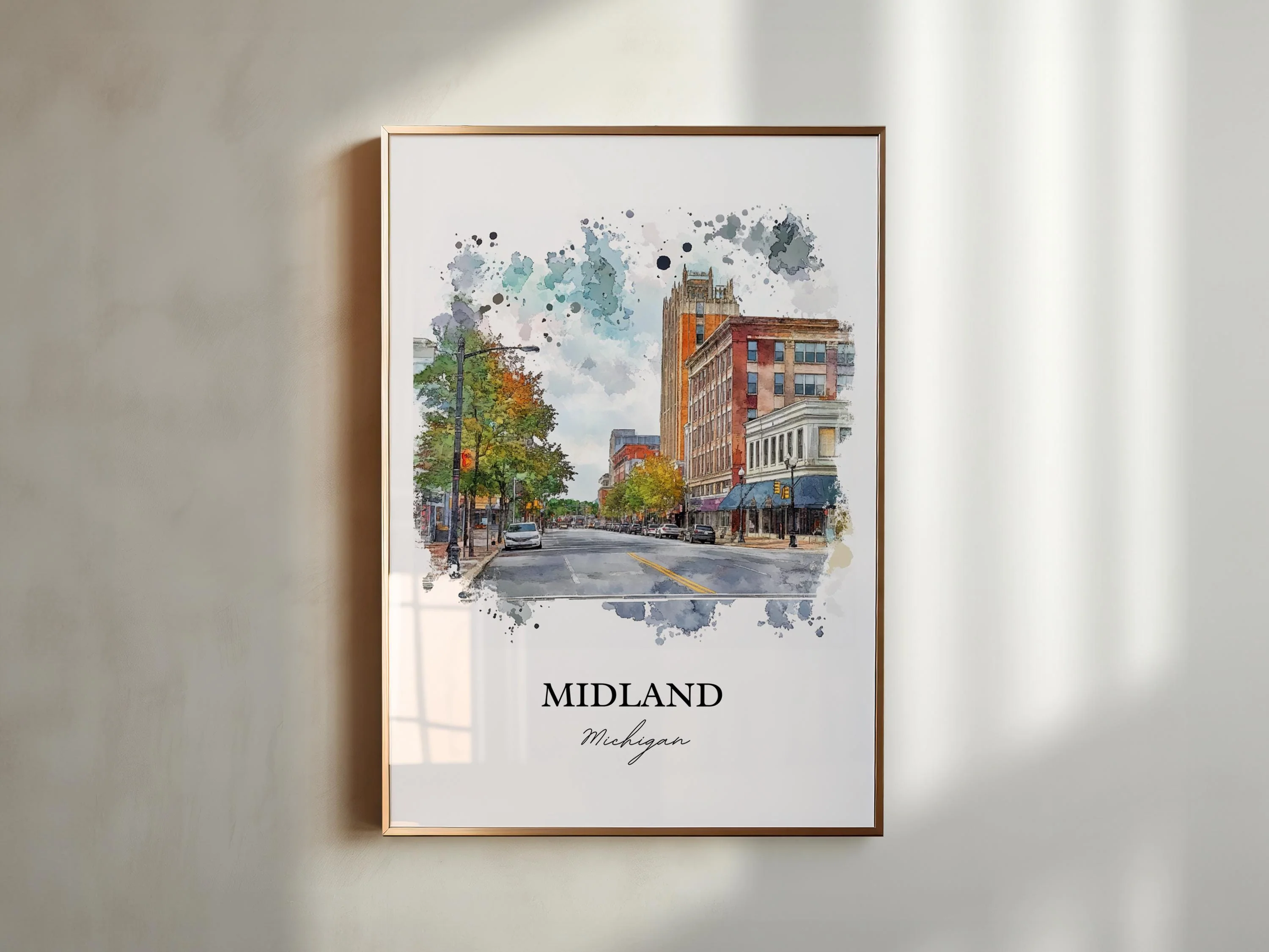 Midland, Michigan, USA – Watercolor Art Print - Image 6