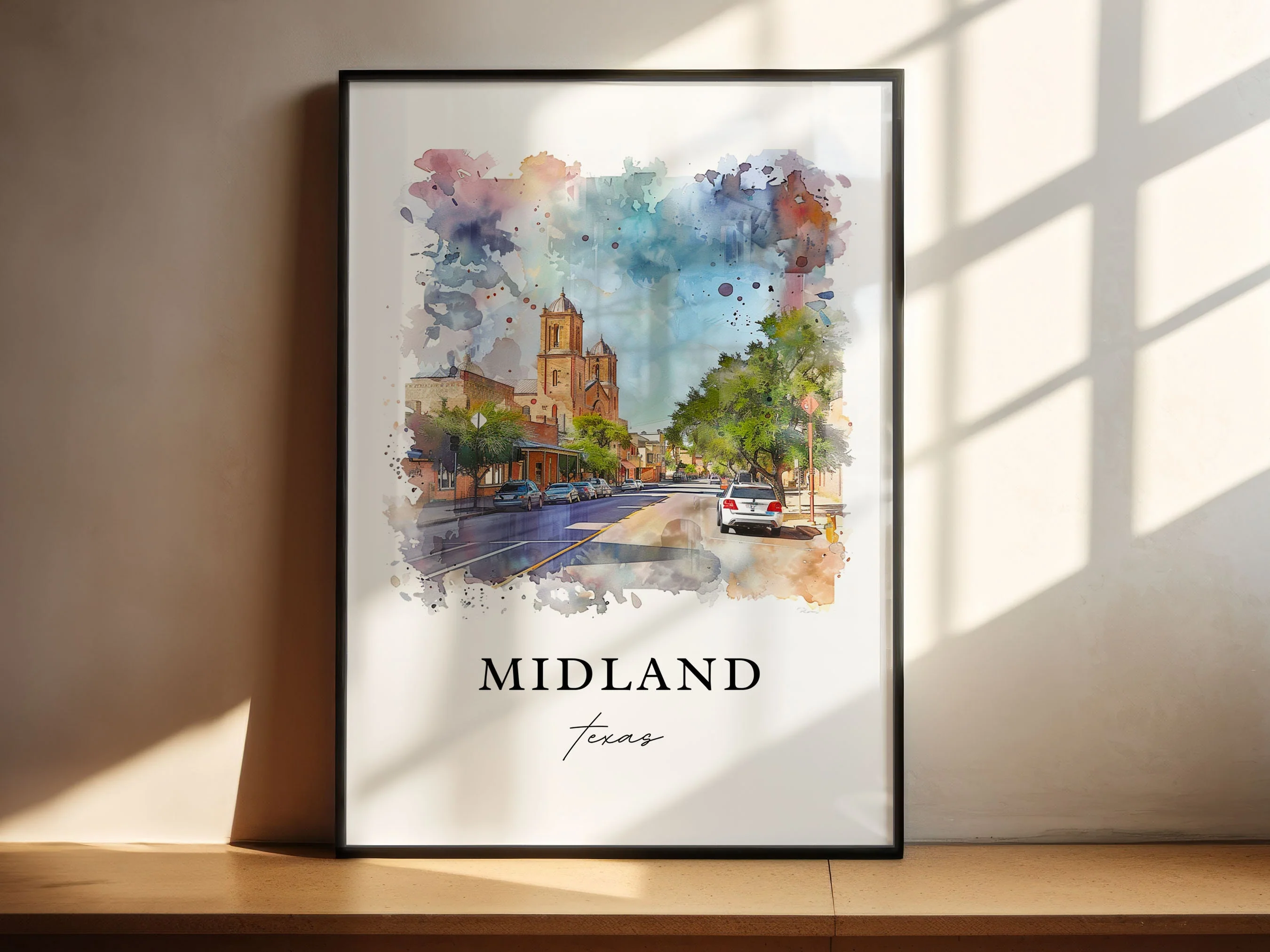 Midland, Texas Watercolor Art Print - Image 4