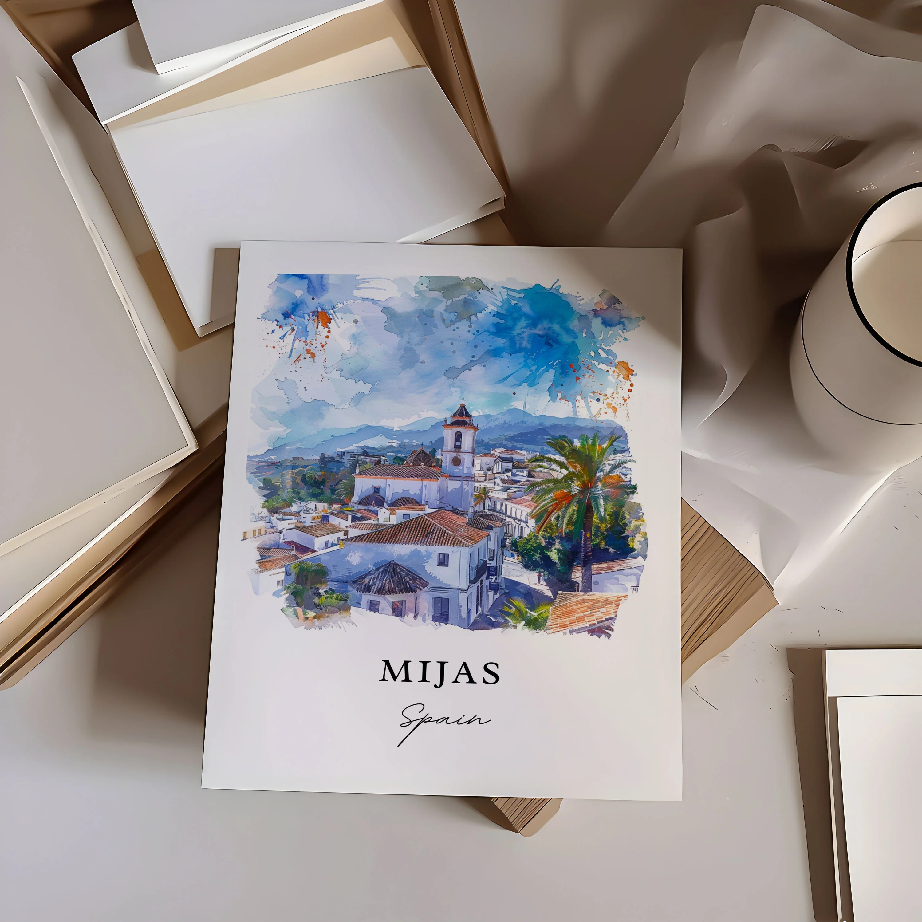 Mijas, Spain – Watercolor Art Print - Image 3