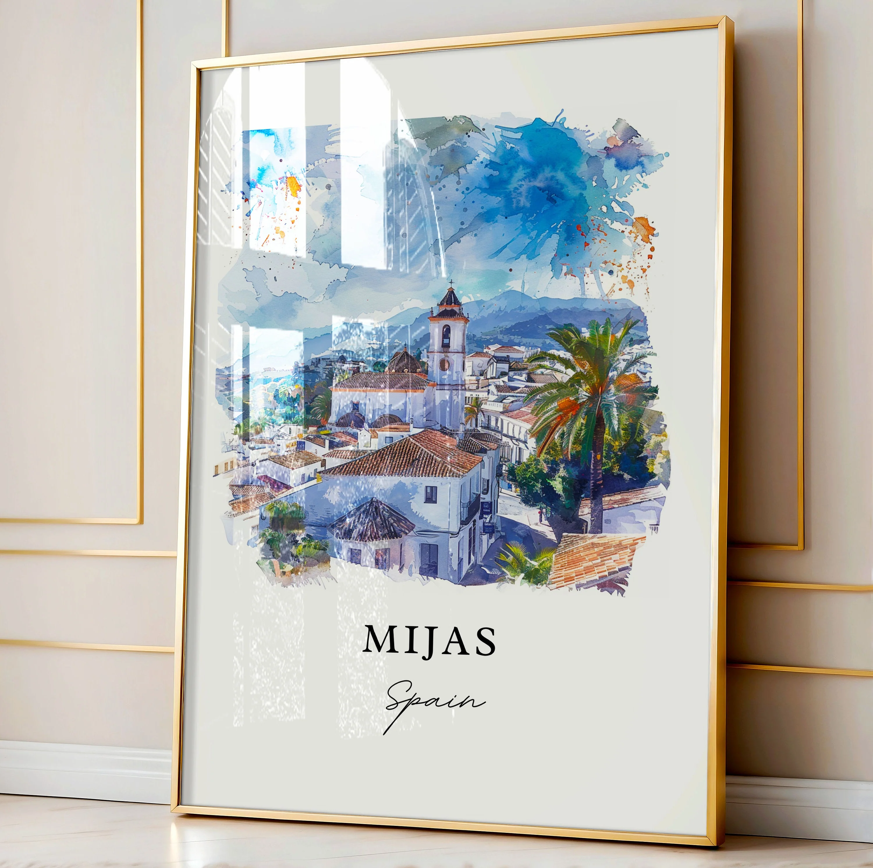 Mijas, Spain – Watercolor Art Print - Image 4