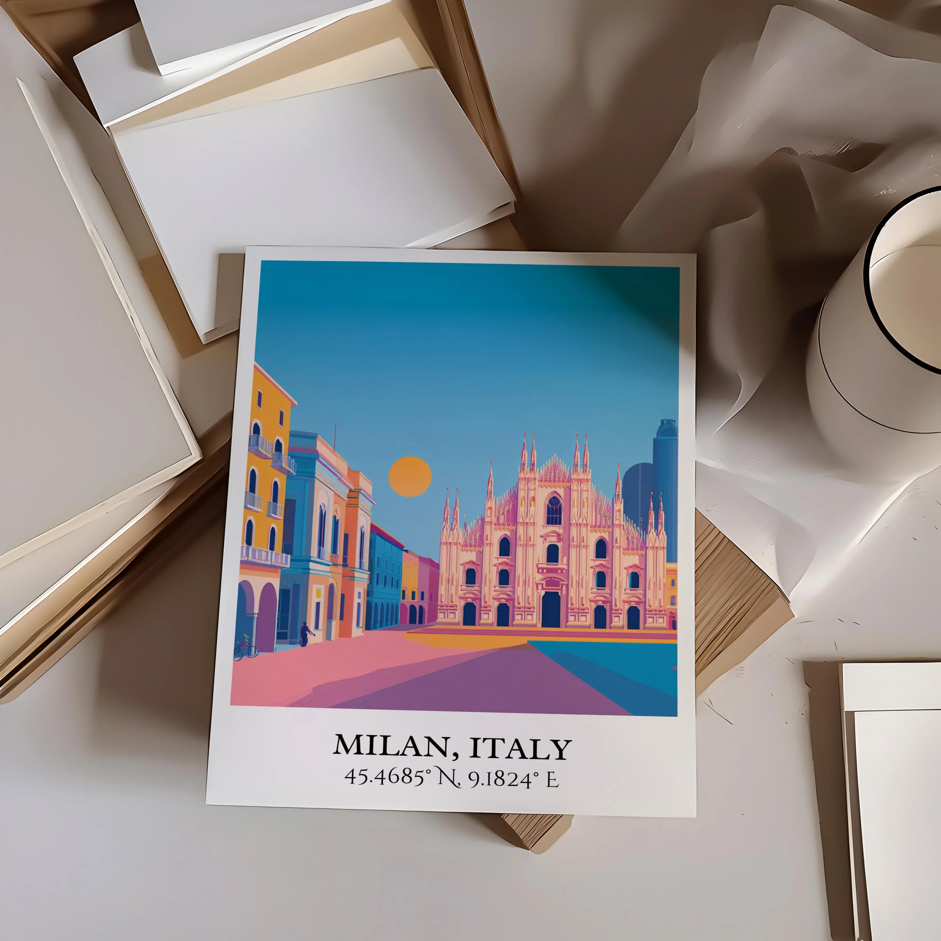Milan, Italy – Watercolor Art Print - Image 4