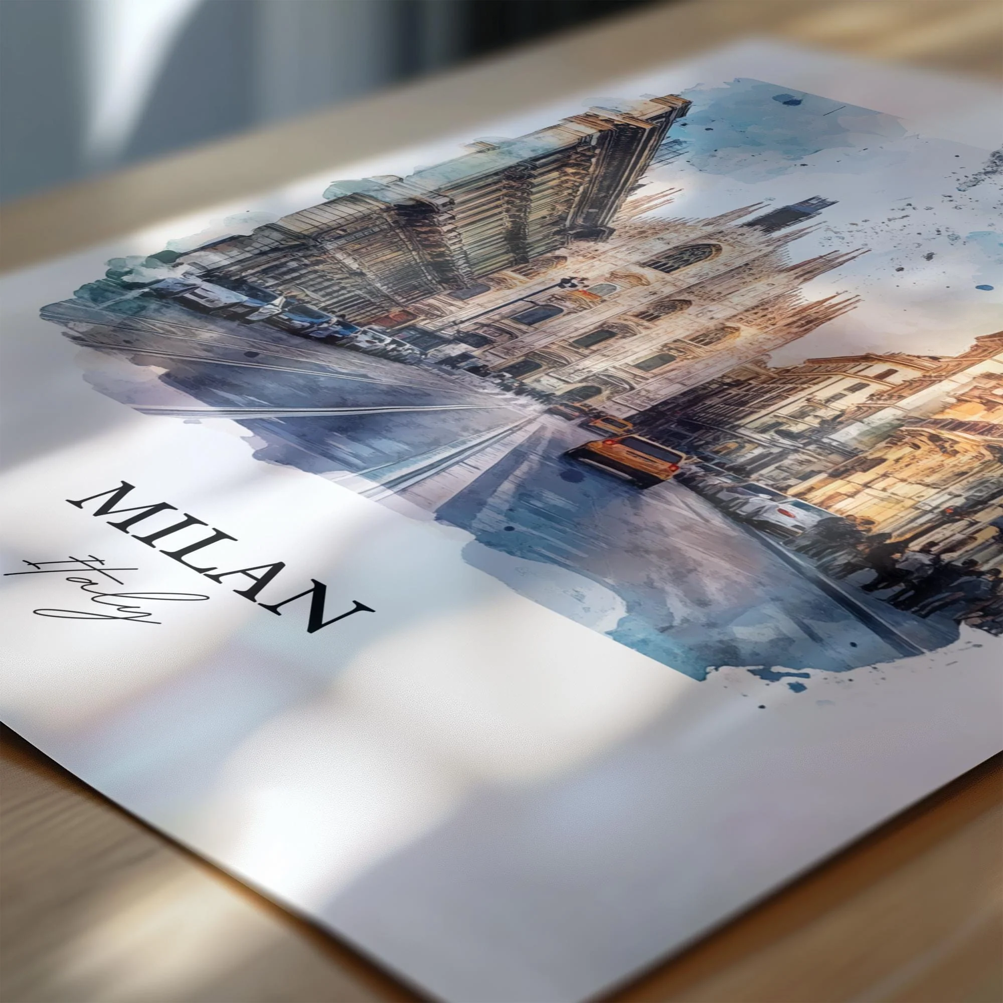 Milan, Italy – Watercolor Art Print - Image 2