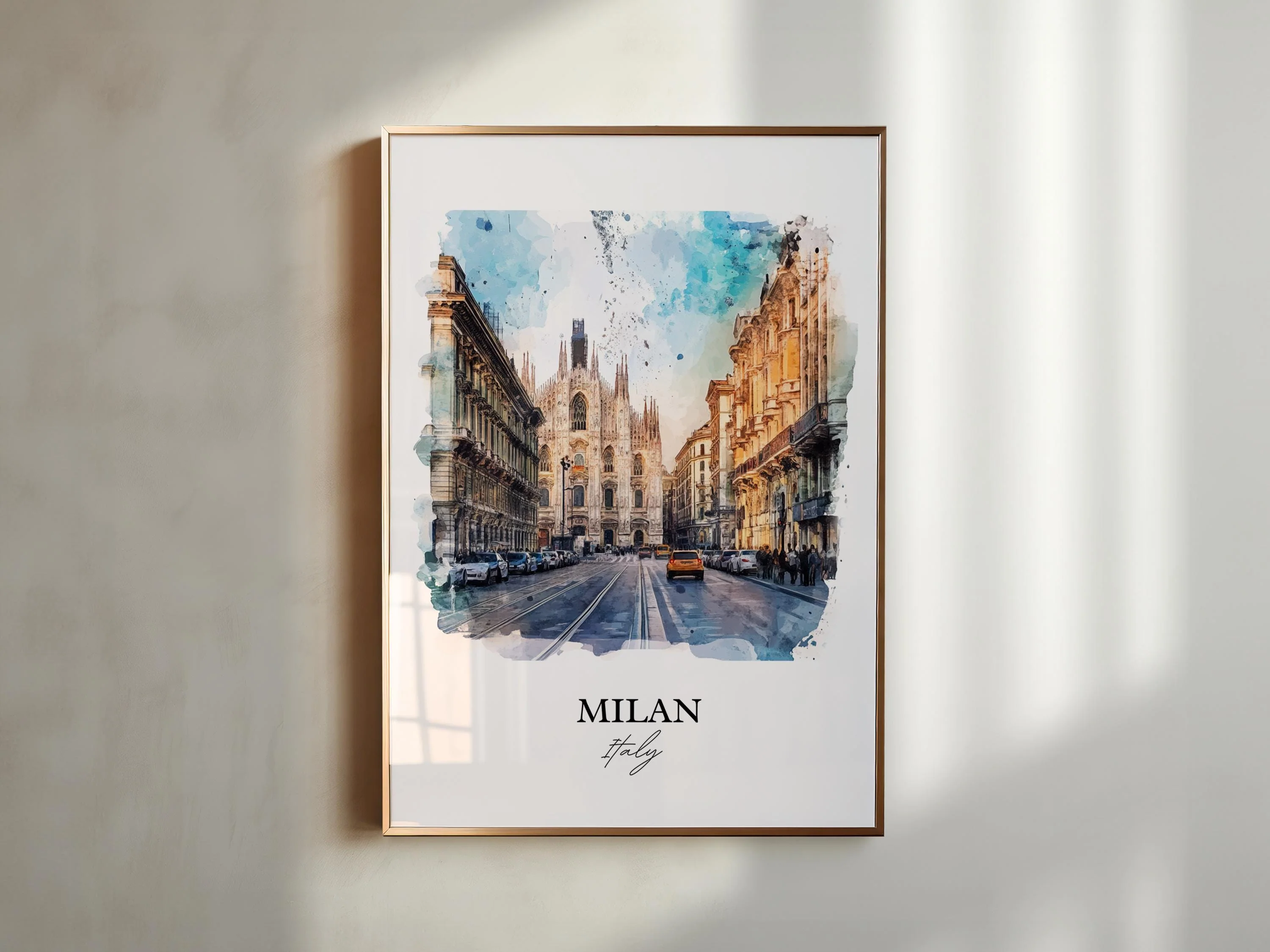 Milan, Italy – Watercolor Art Print - Image 3