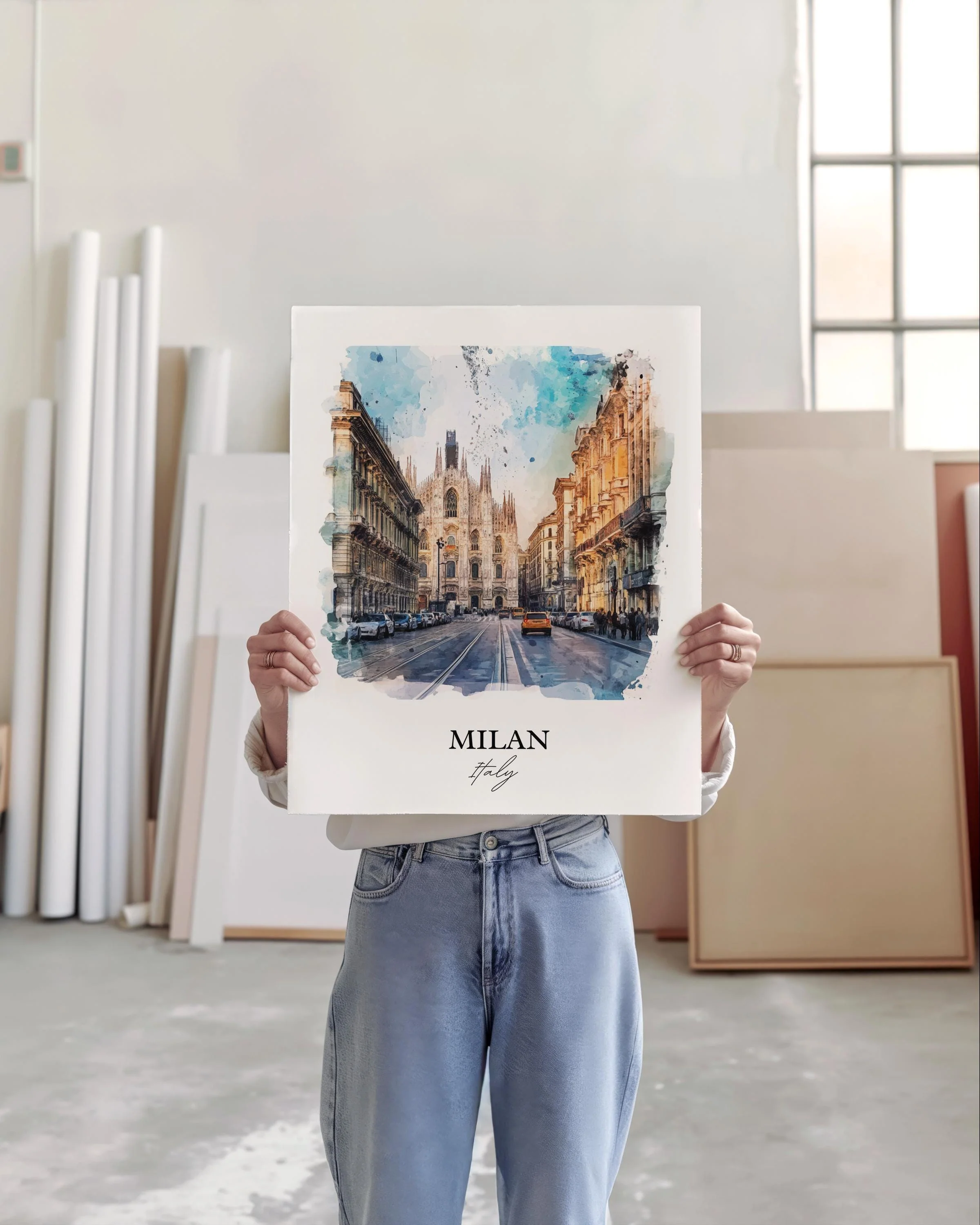 Milan, Italy – Watercolor Art Print - Image 4