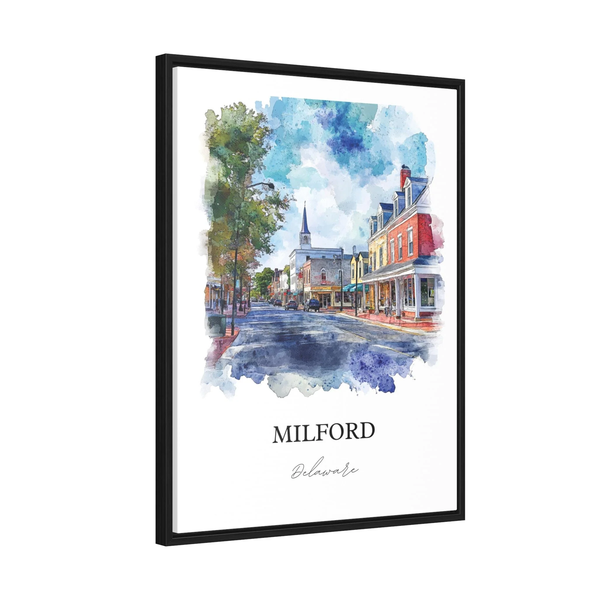Milford, DE, USA – Watercolor Art Print - Image 8