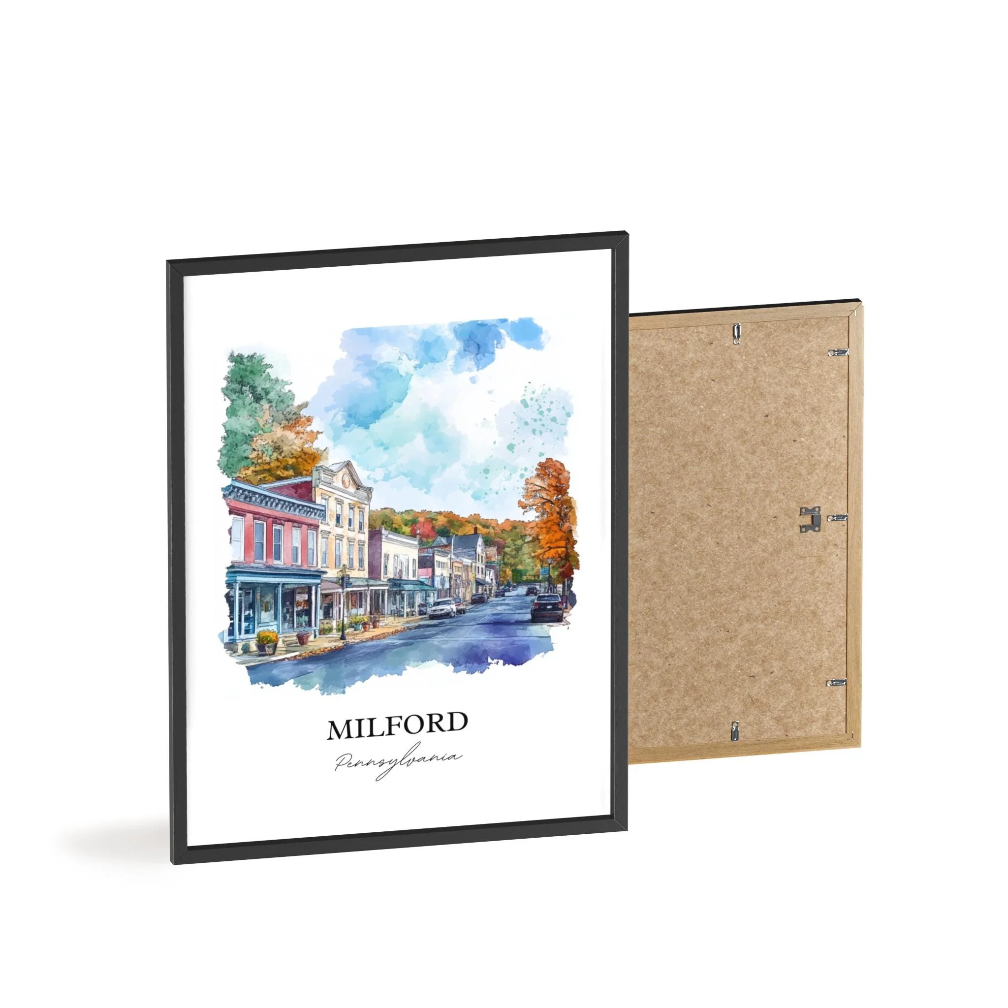 Milford, PA, USA – Watercolor Art Print - Image 8