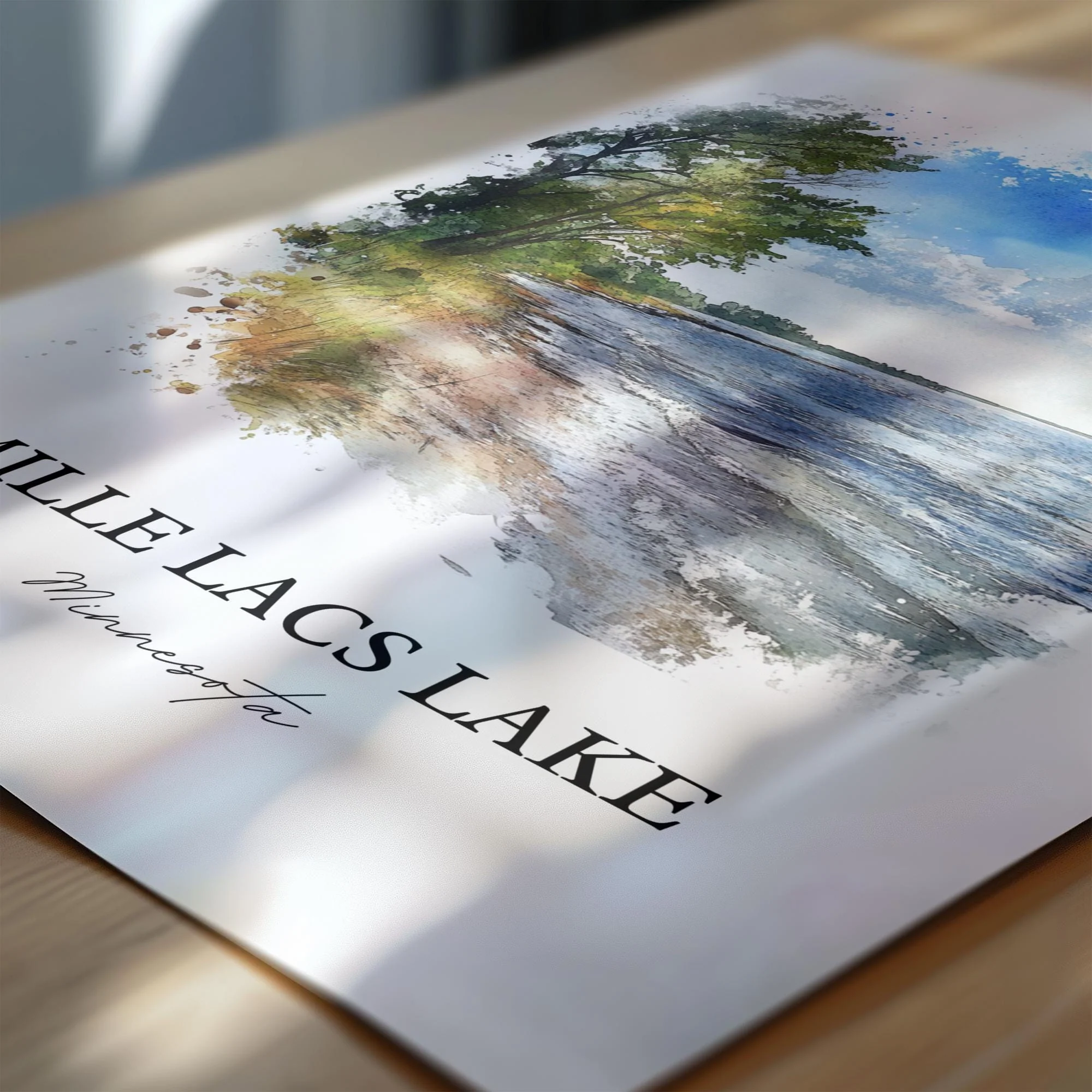 Mille Lacs Lake, Minnesota, USA – Watercolor Art Print - Image 2