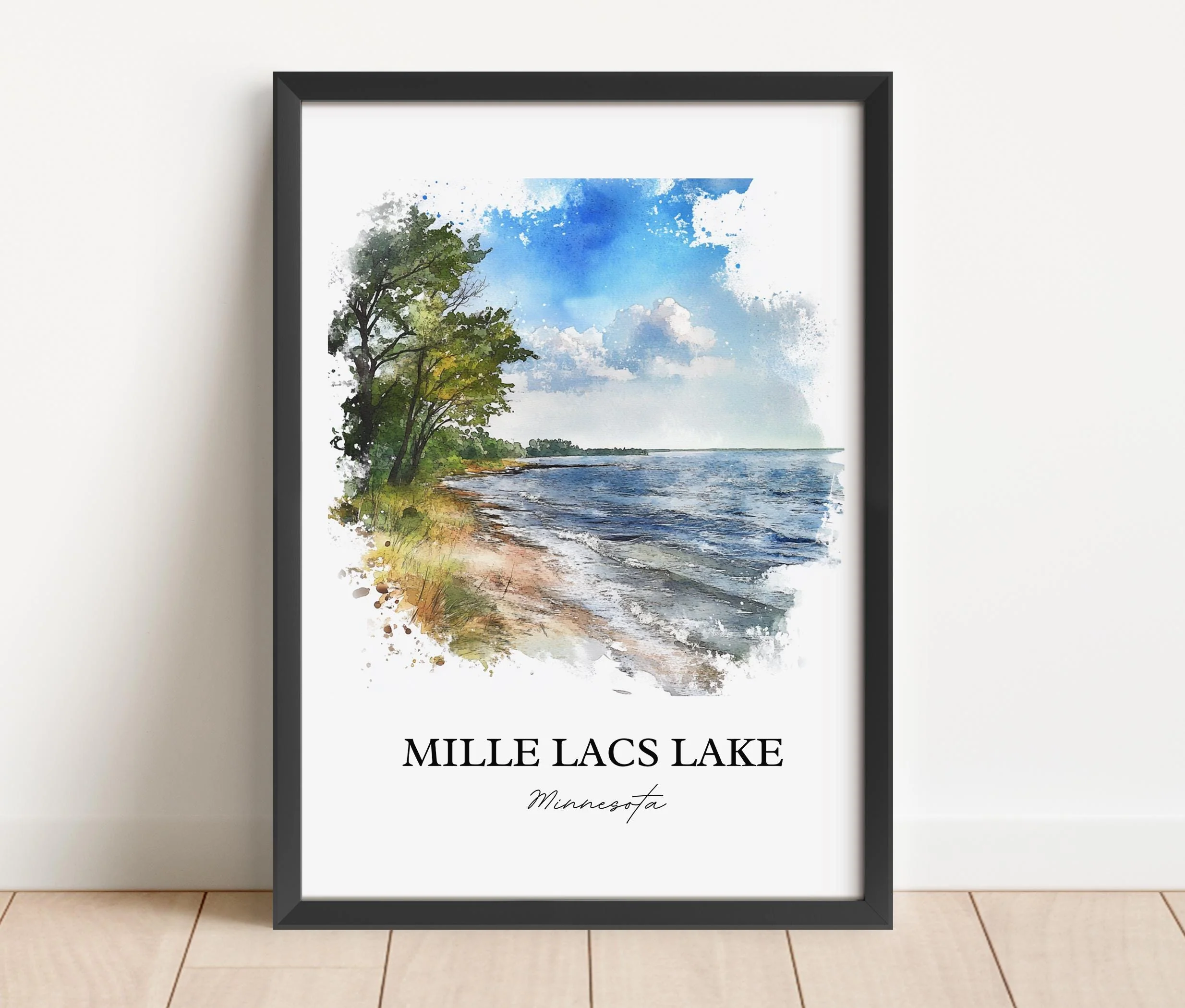 Mille Lacs Lake, Minnesota, USA – Watercolor Art Print - Image 3