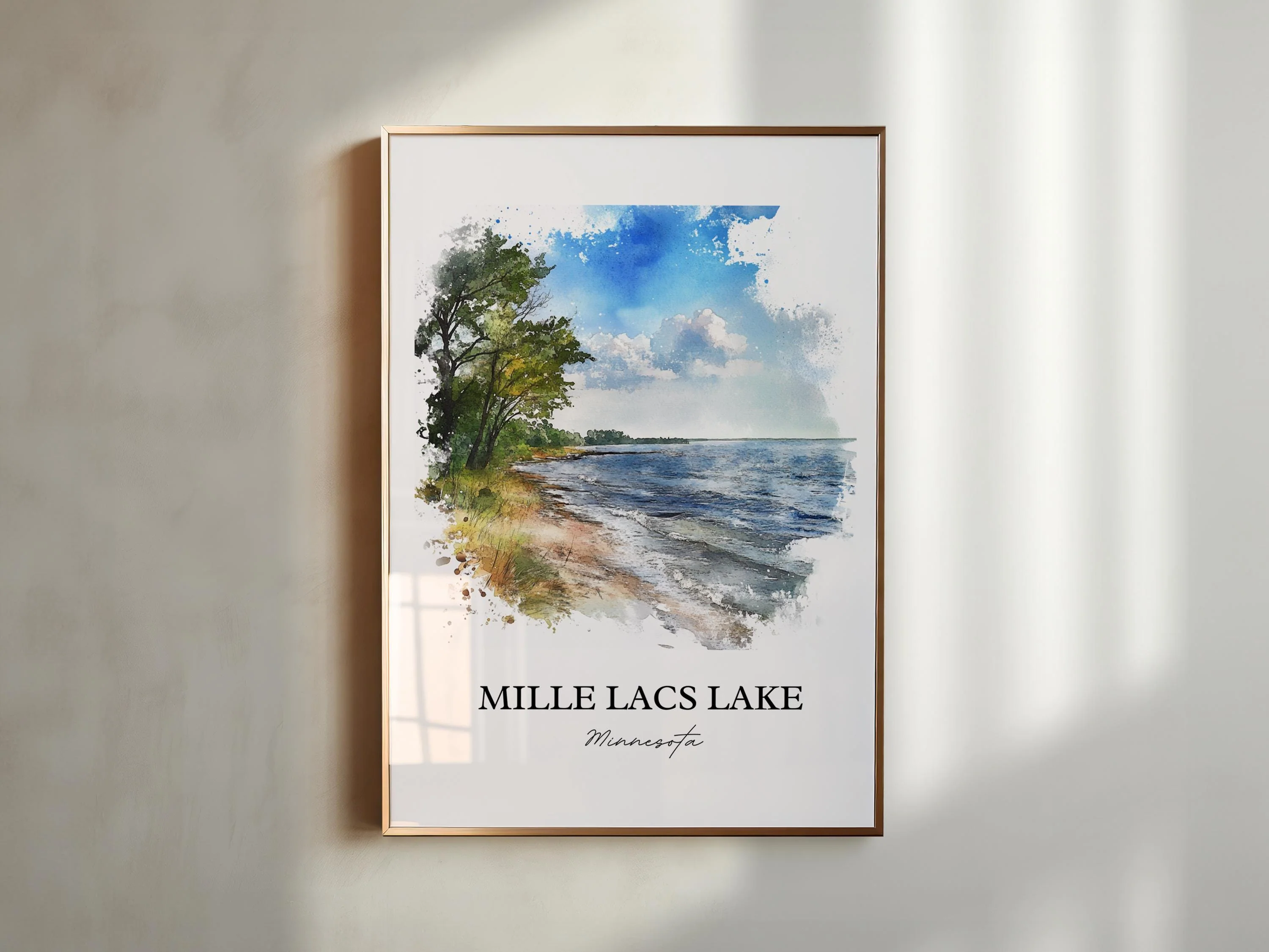 Mille Lacs Lake, Minnesota, USA – Watercolor Art Print - Image 4