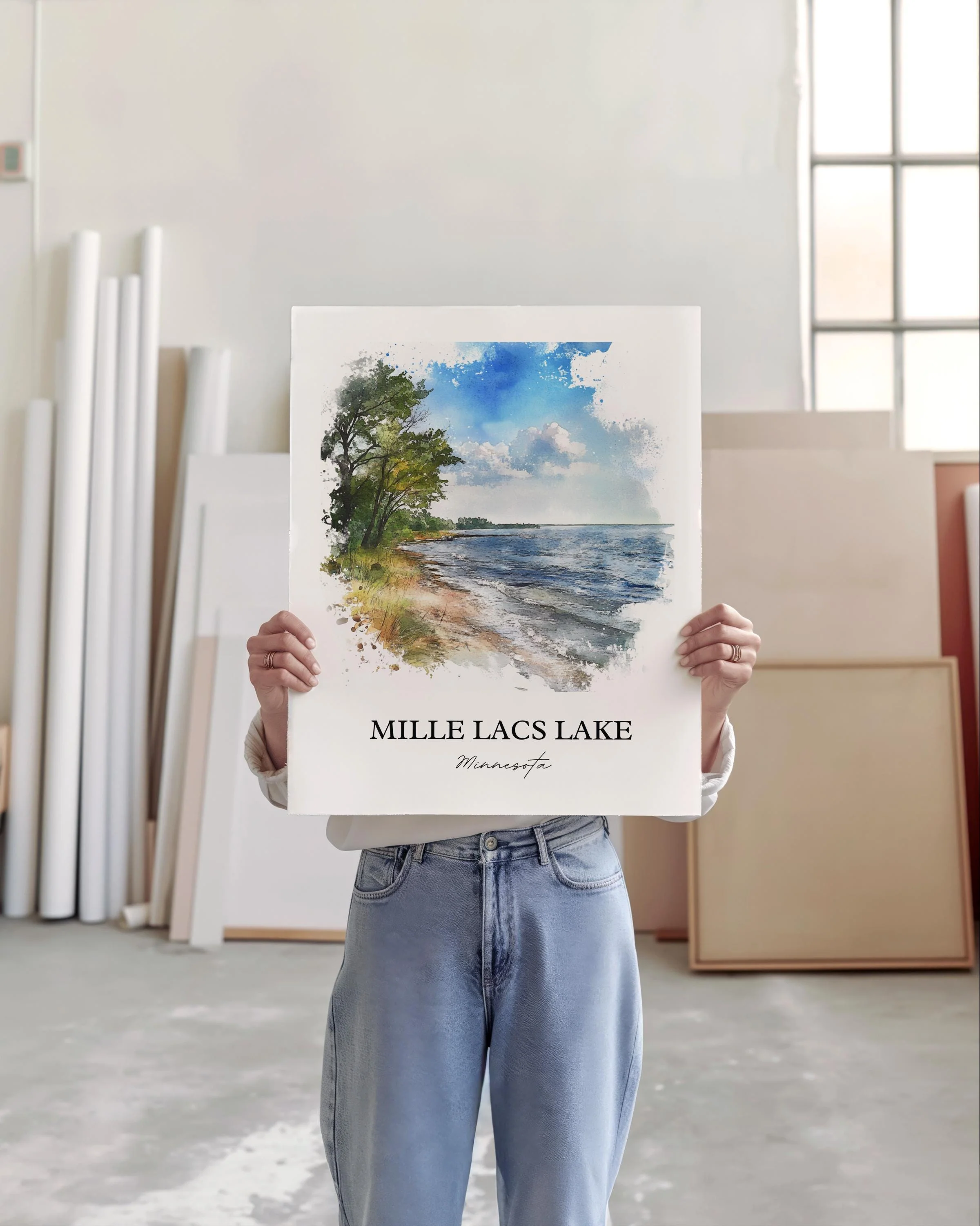 Mille Lacs Lake, Minnesota, USA – Watercolor Art Print - Image 6