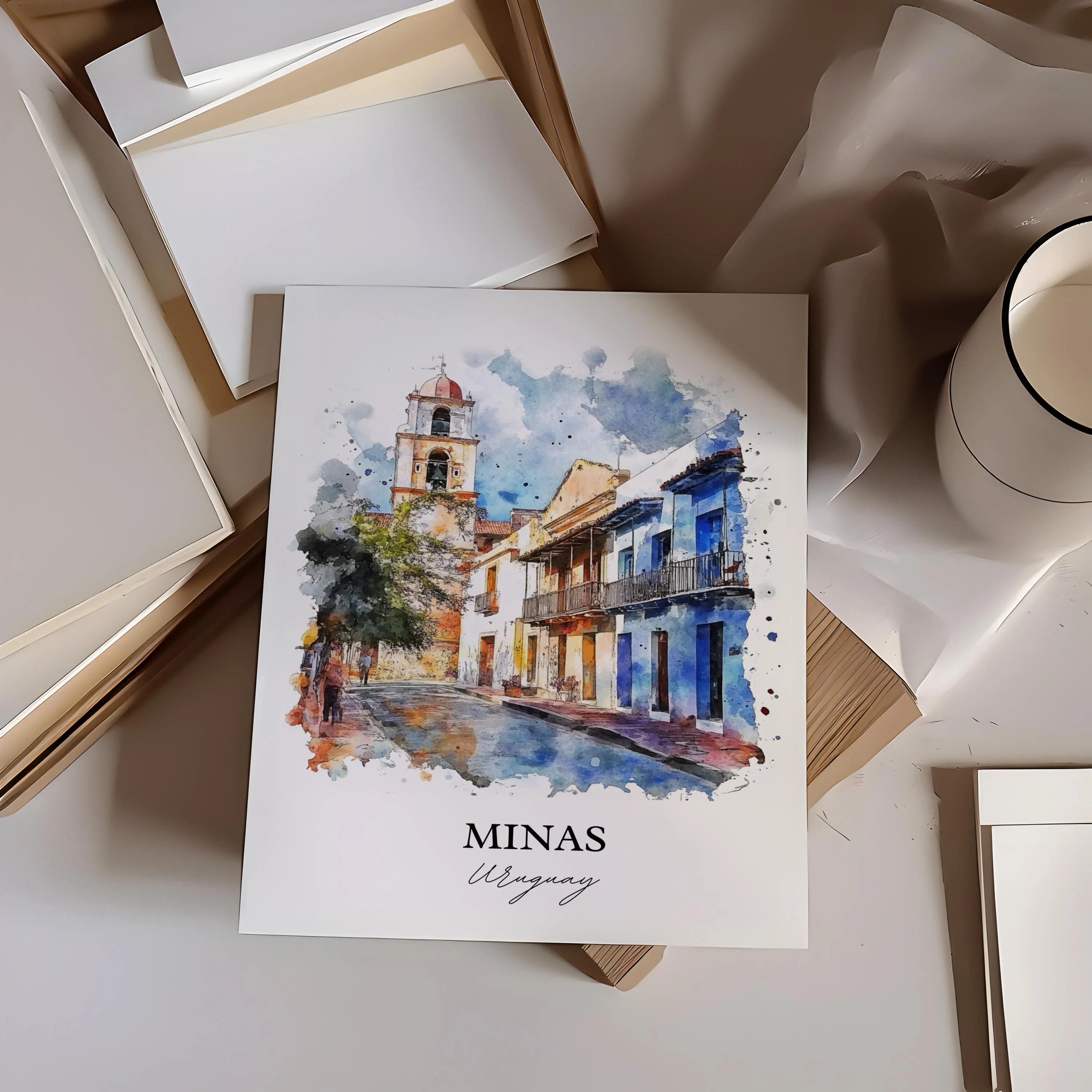 Minas, Uruguay – Watercolor Art Print - Image 5