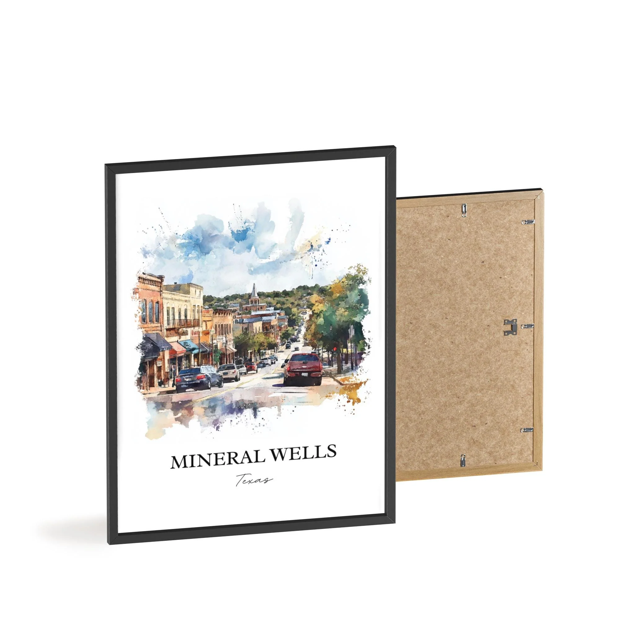 Mineral Wells, TX, USA – Watercolor Art Print - Image 8