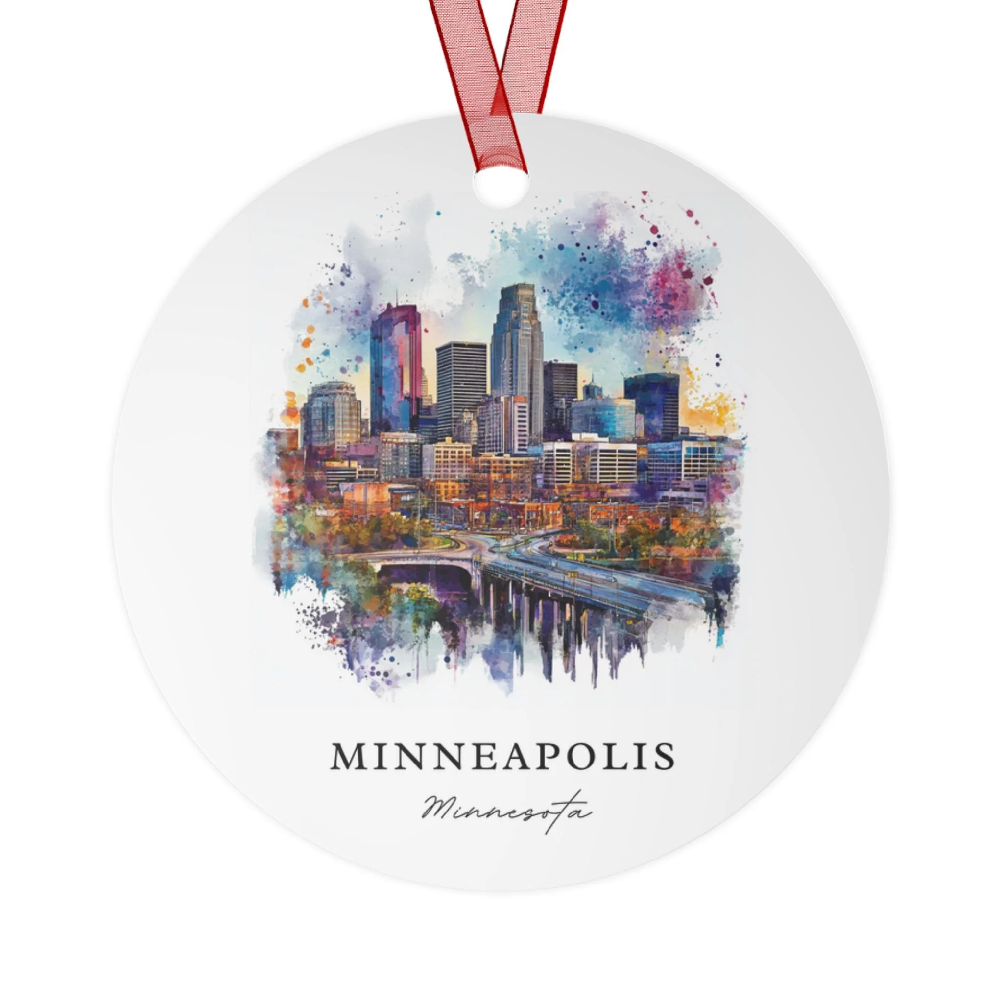 Minneapolis MN Ornament: Unique Minneapolis Souvenir, Minneapolis Xmas Decor, and Authentic Minneapolis Gift